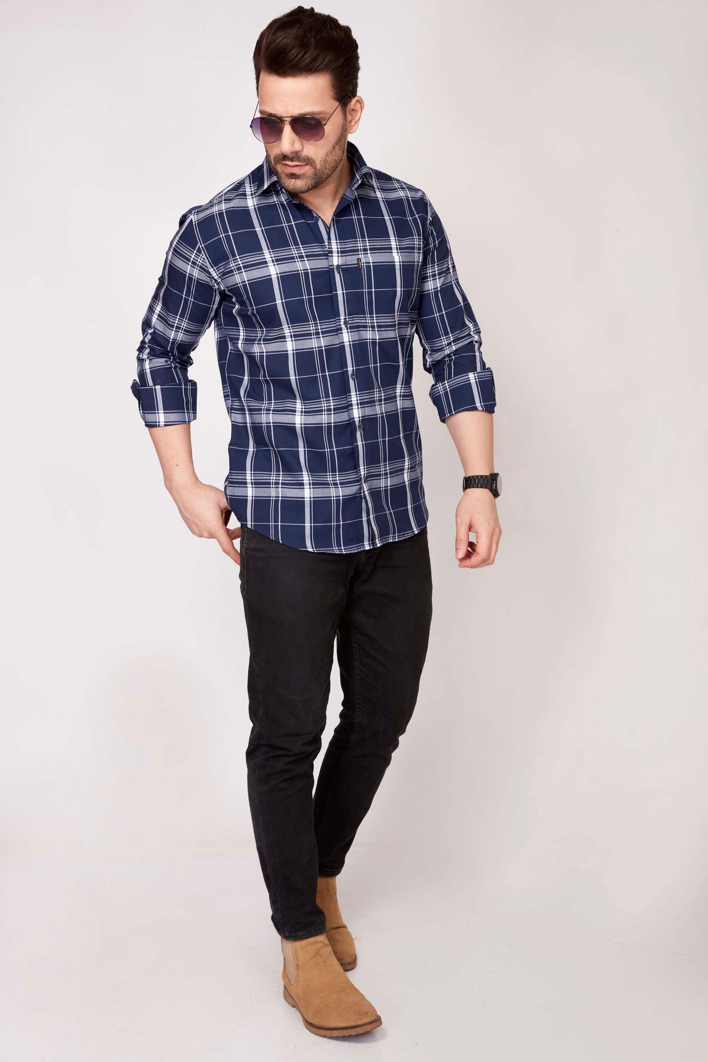 Asaph - Checkered slim fit shirt - John Watson