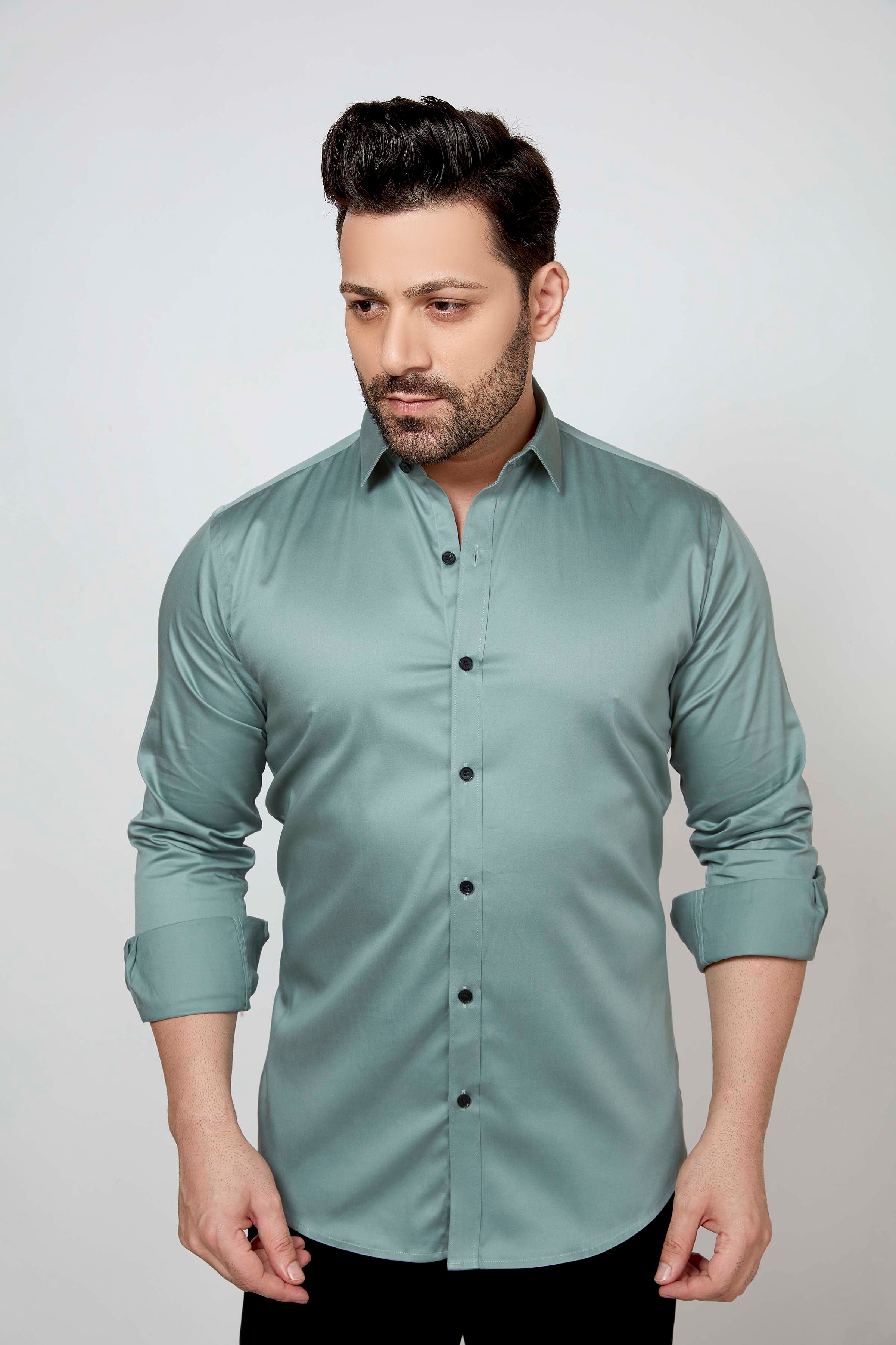 Jade- Satin Slim fit shirt - John Watson