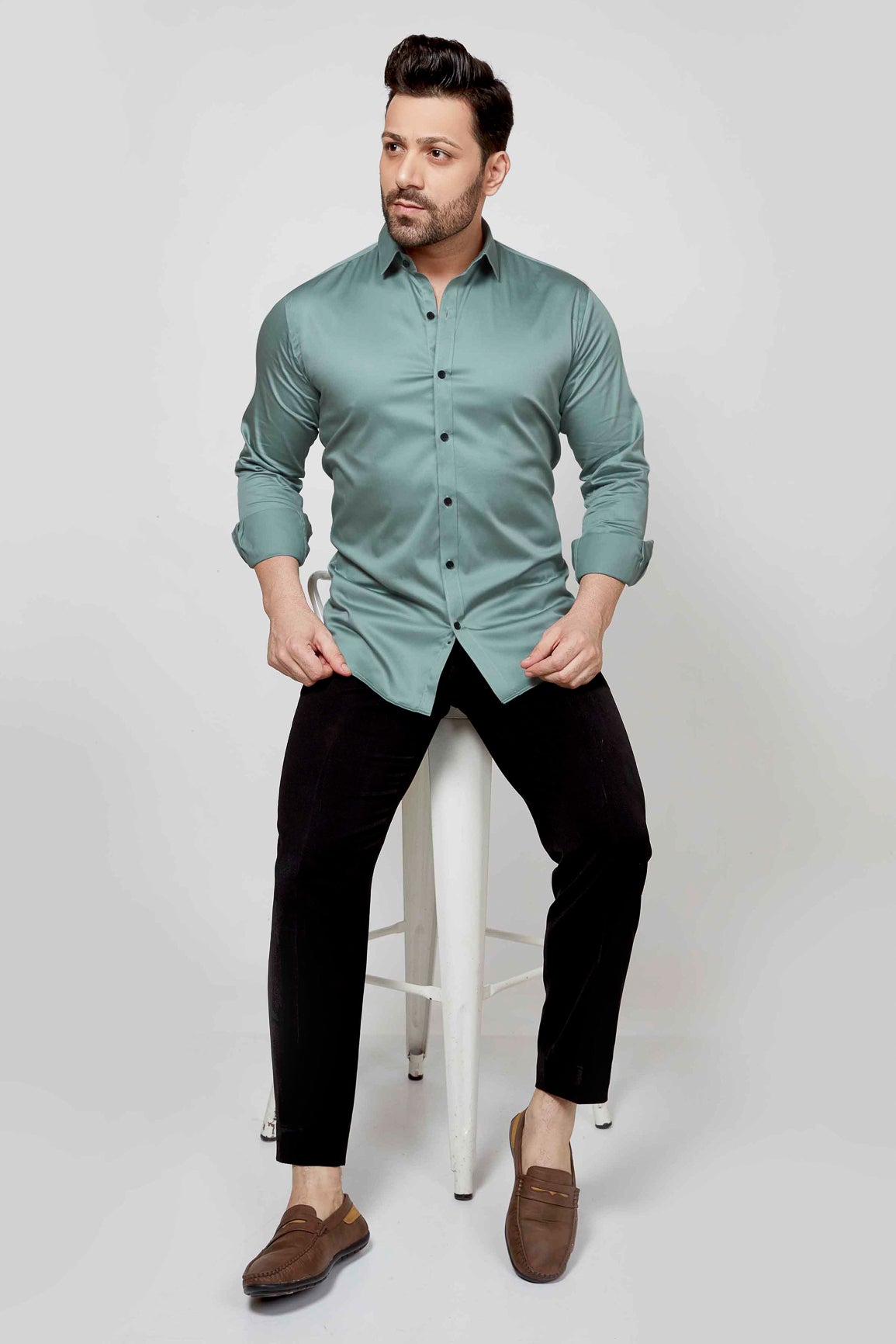 Jade- Satin Slim fit shirt - John Watson