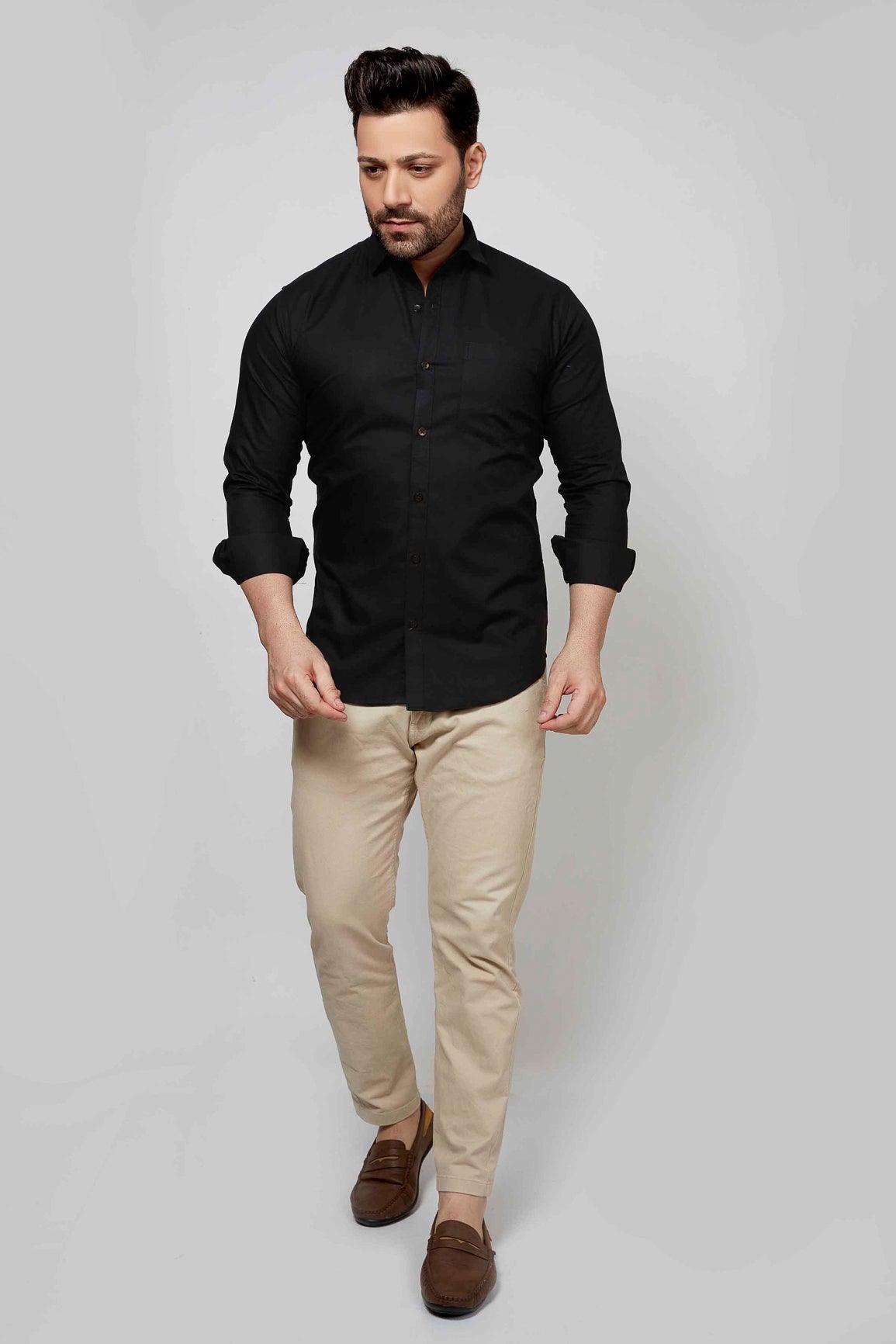 Black - Cord Slim fit shirt - John Watson