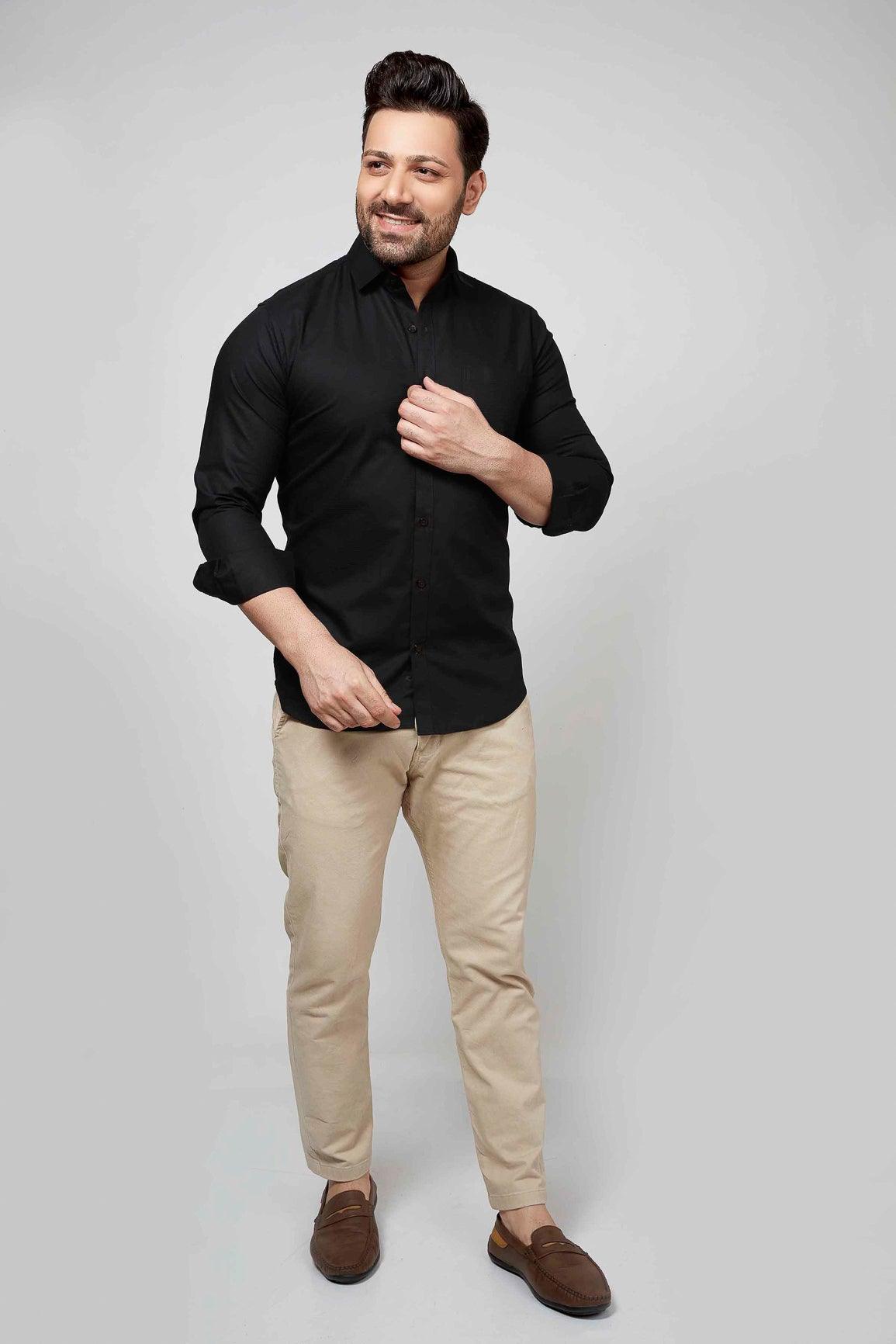 Black - Cord Slim fit shirt - John Watson