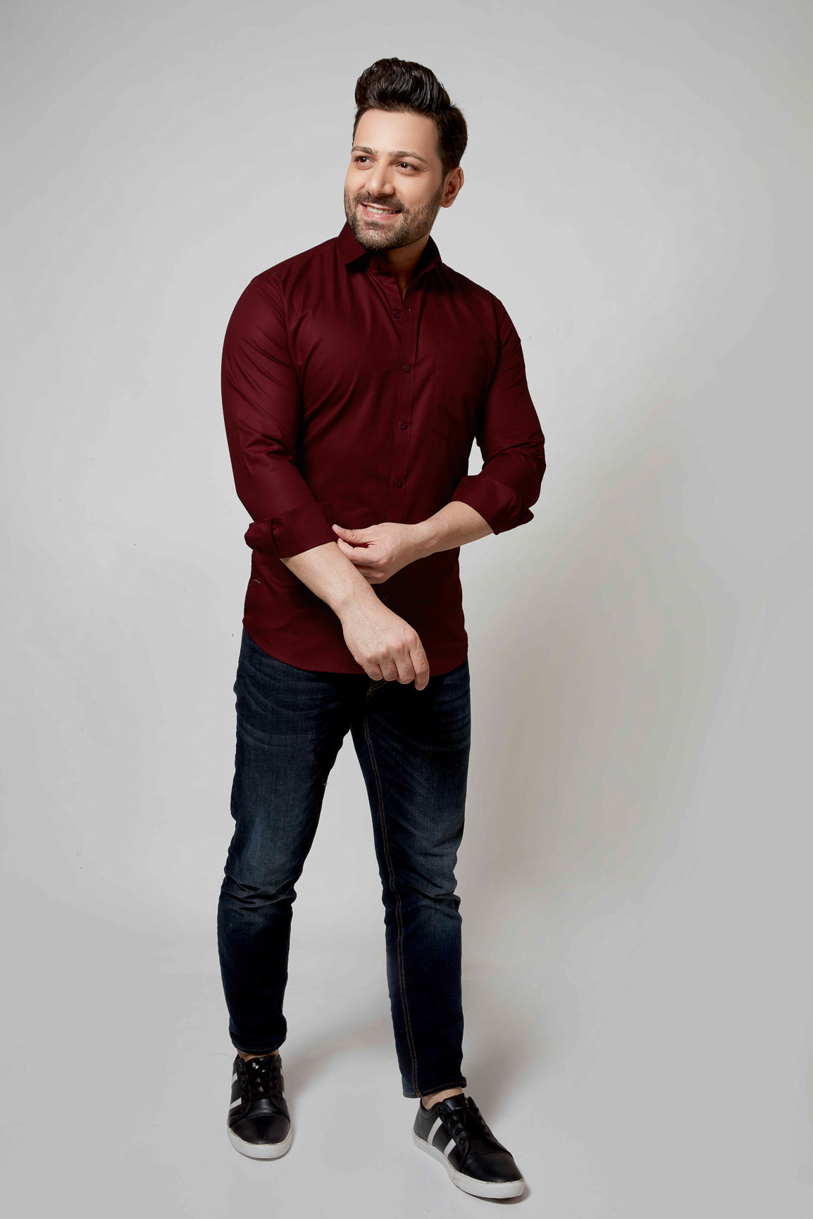 Red - Cord Slim fit shirt - John Watson