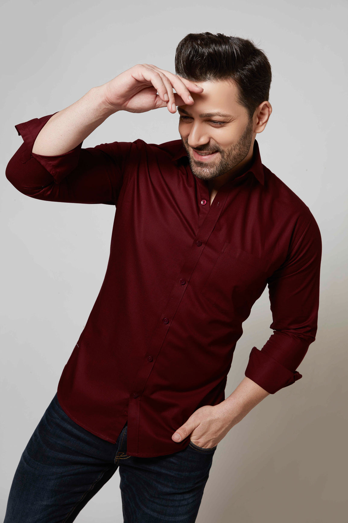 Red - Cord Slim fit shirt - John Watson