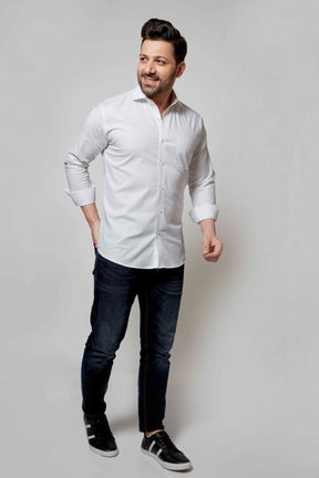 Pearl White - Oxford slim fit shirt - John Watson