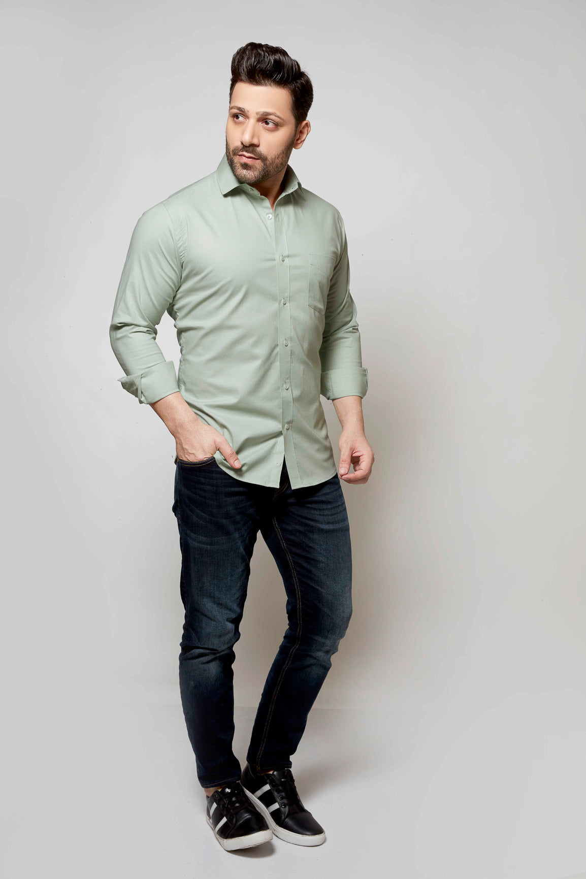 Mint Green- Oxford Slim fit shirt - John Watson