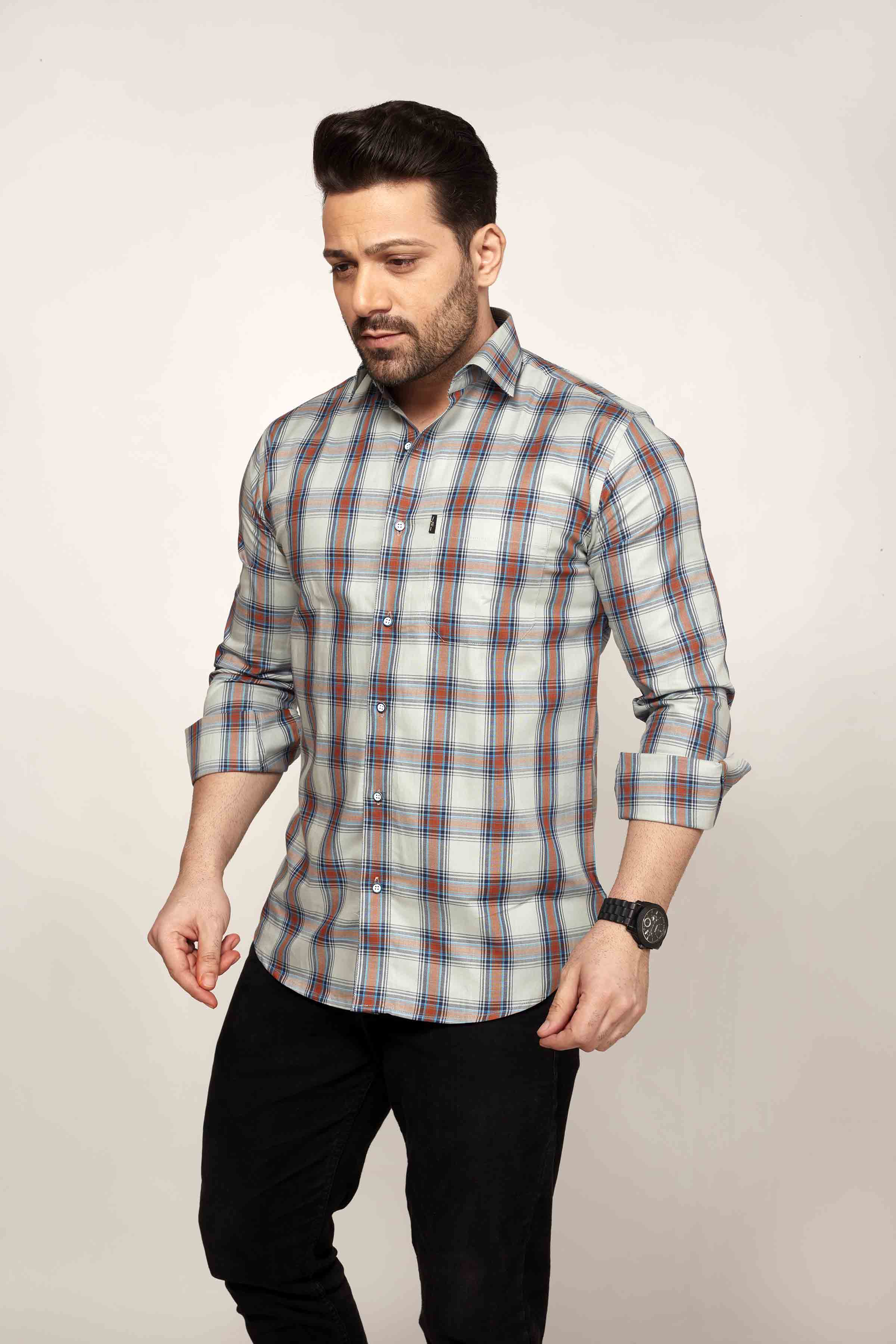 Flintshire - Checkered slim fit shirt - John Watson