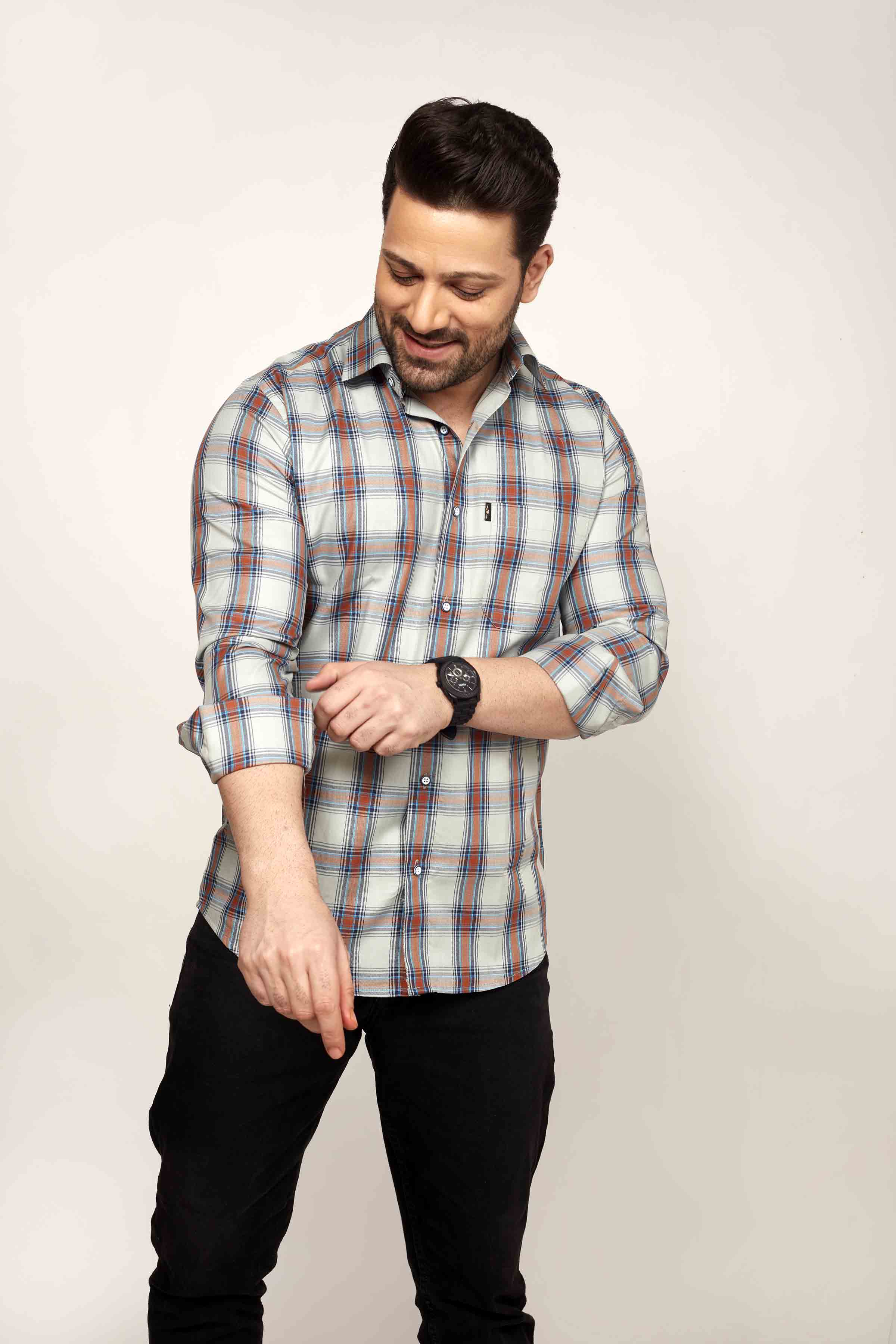 Flintshire - Checkered slim fit shirt - John Watson