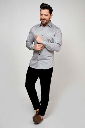 Grey- Satin Slim fit shirt - John Watson