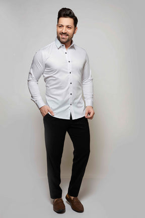 White - Satin Slim fit shirt - John Watson