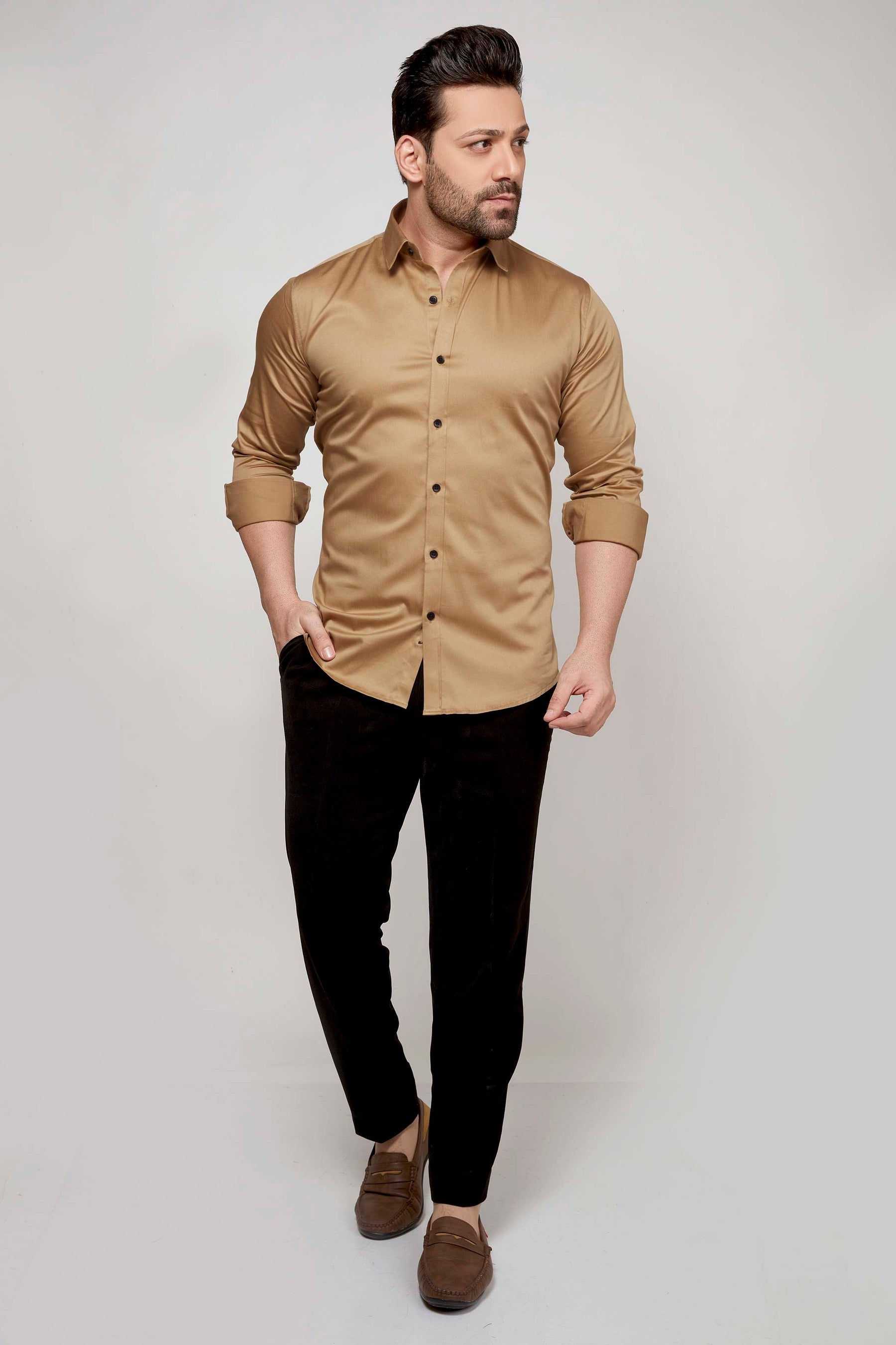 Bronze- Satin Slim fit shirt - John Watson