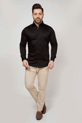 Black - Satin Slim fit shirt - John Watson
