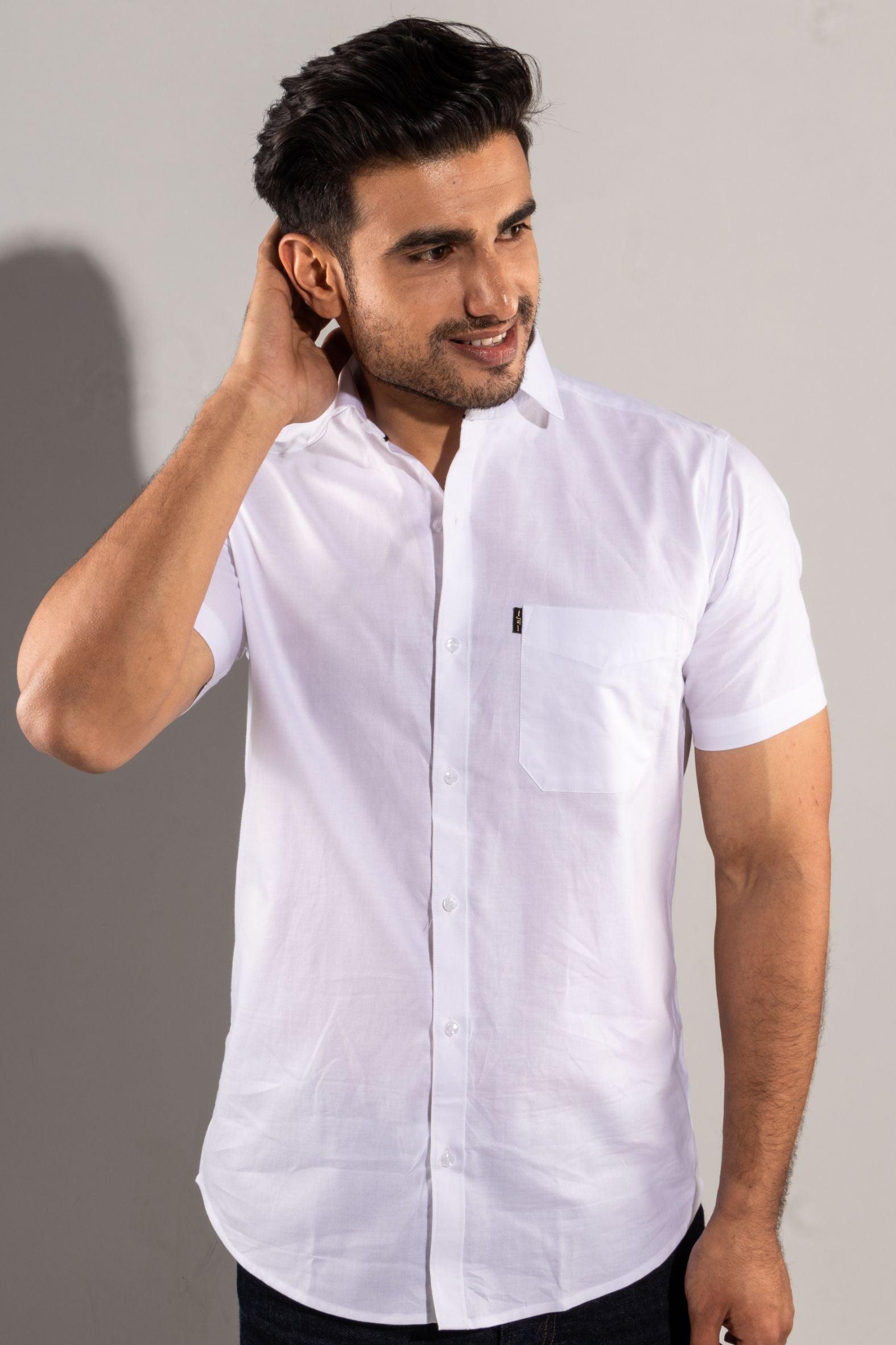 Amber White - Oxford Half-Sleeve Slim-Fit Shirt - John Watson