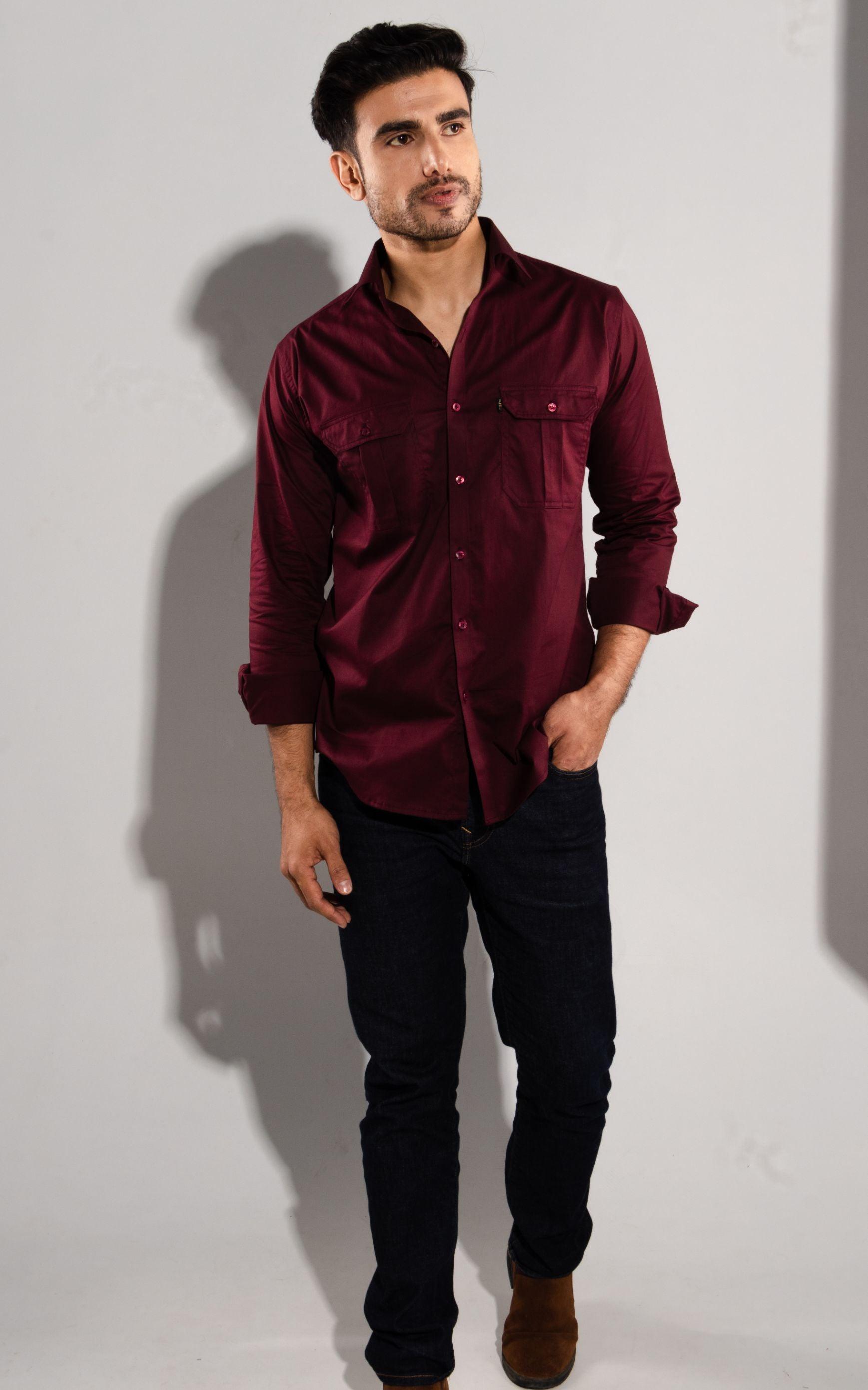 Belgian Red - Double-Pocket Slim-Fit Shirt - John Watson