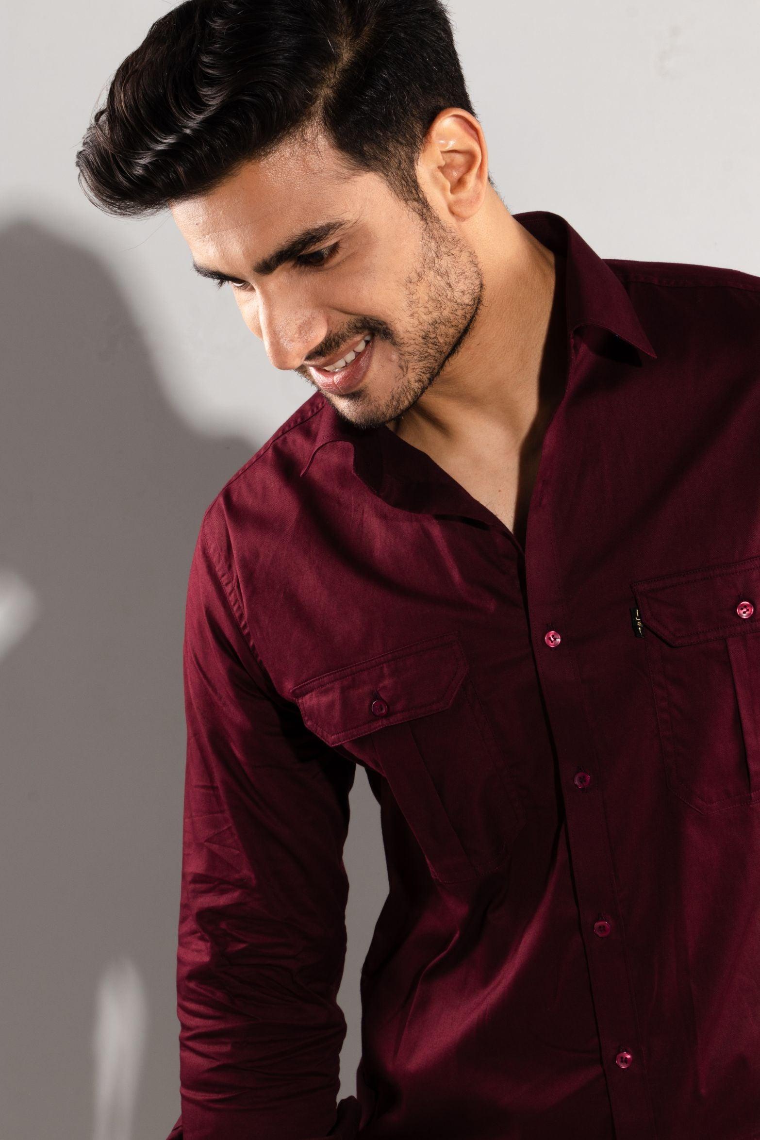 Belgian Red - Double-Pocket Slim-Fit Shirt - John Watson