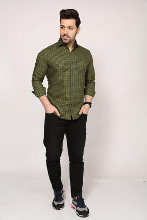 Cambridge - Checkered Slim fit Shirt- Green - John Watson