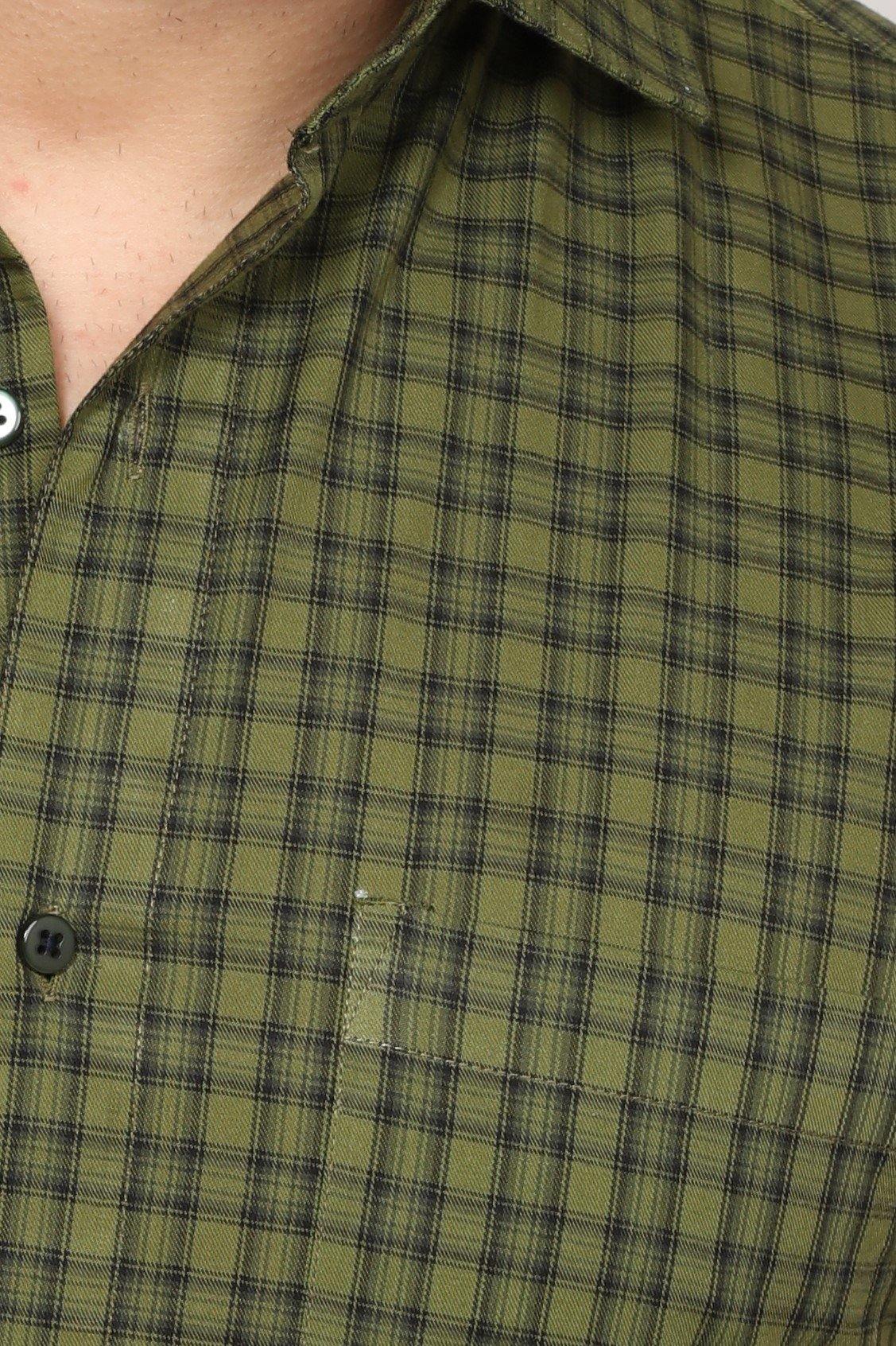 Cambridge - Checkered Slim fit Shirt- Green - John Watson