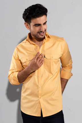 Egyptian Yellow - Double-Pocket Slim-Fit Shirt - John Watson