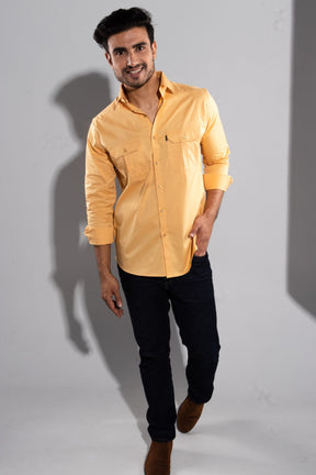 Egyptian Yellow - Double-Pocket Slim-Fit Shirt - John Watson