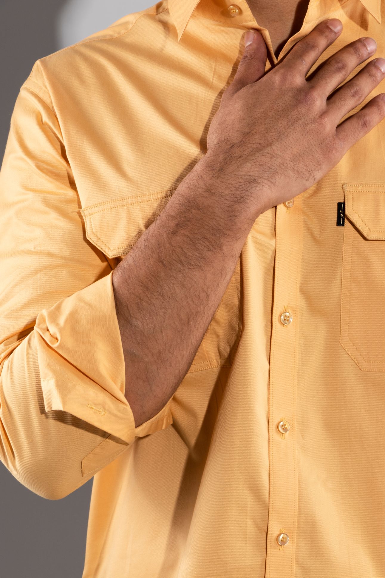 Egyptian Yellow - Double-Pocket Slim-Fit Shirt - John Watson