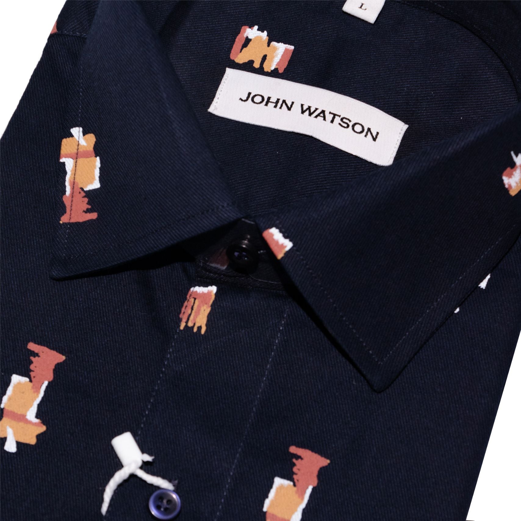 Honduran - Printed Twill Shirt - Black - John Watson
