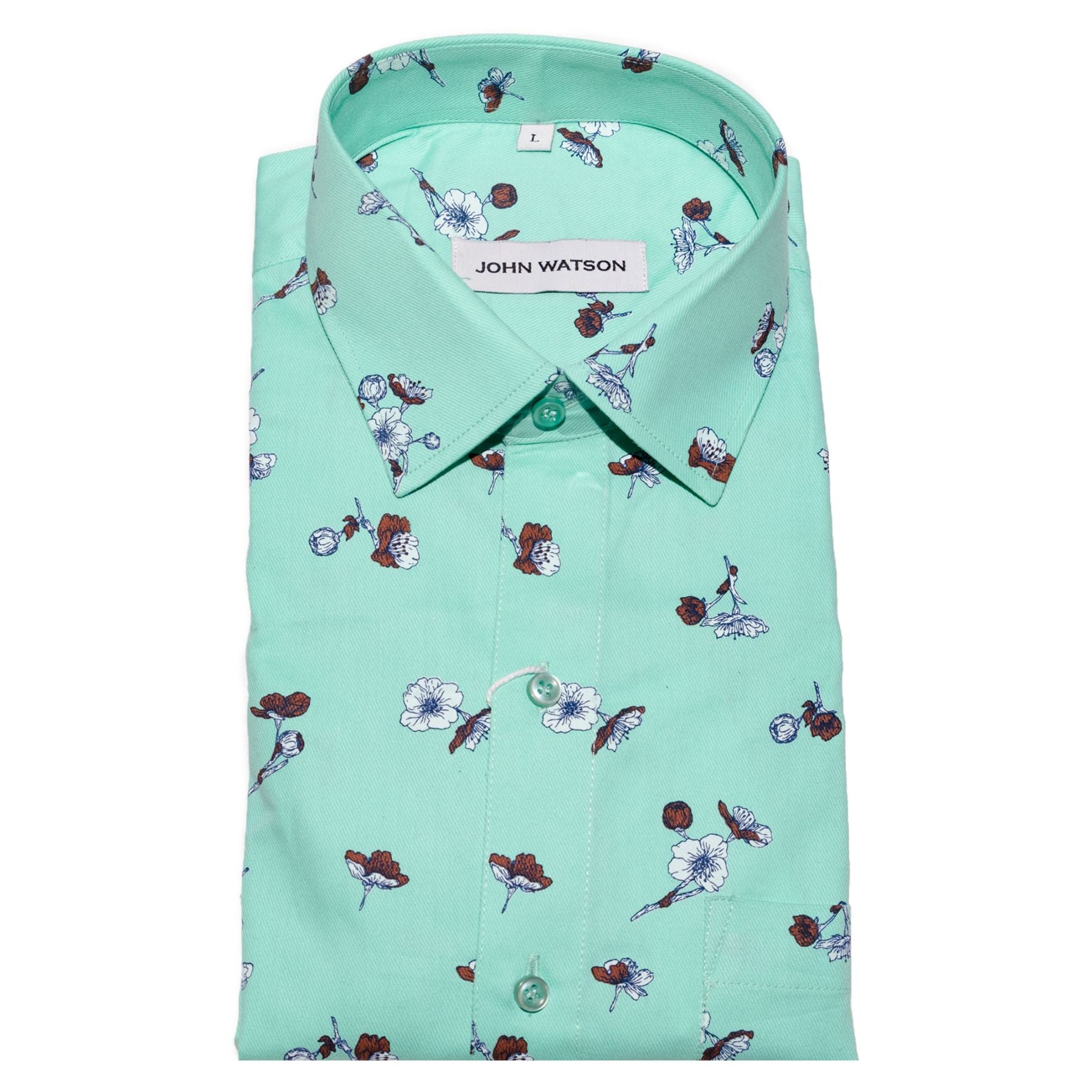 Ibis - Printed Twill Shirt - Mint Green - John Watson