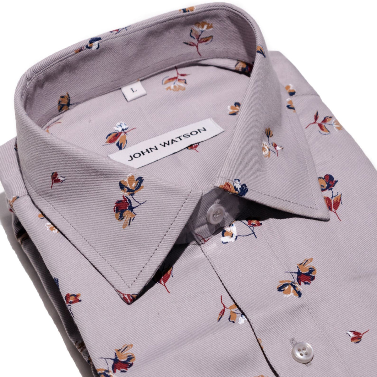 Mochard - Printed Twill Shirt - Grey - John Watson