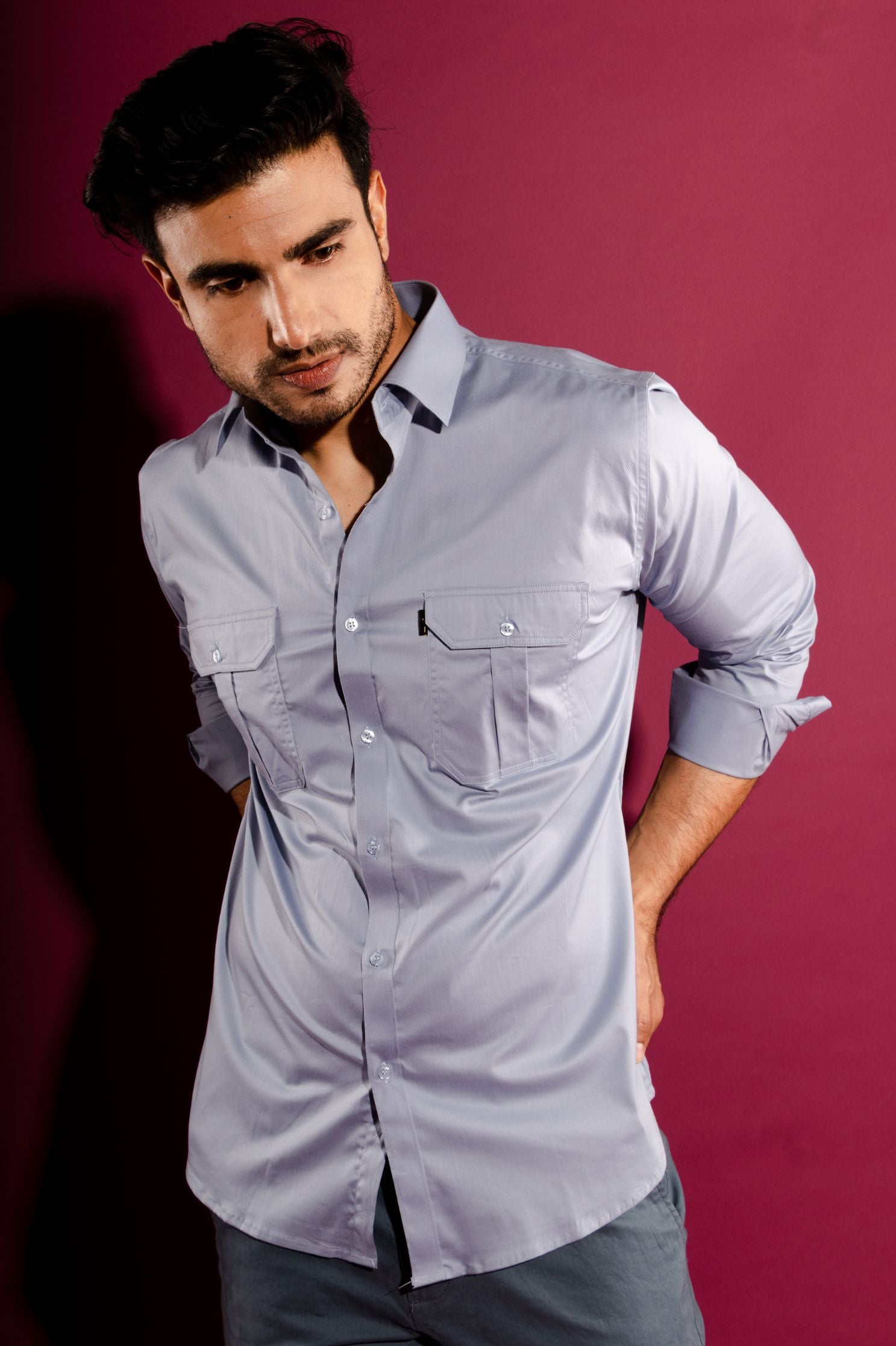 Molten Blue - Double-Pocket Slim-Fit Shirt - John Watson