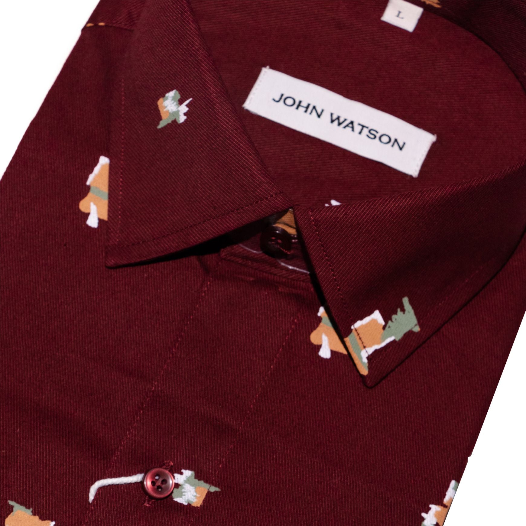 Motmot - Printed twill Shirt - Red - John Watson