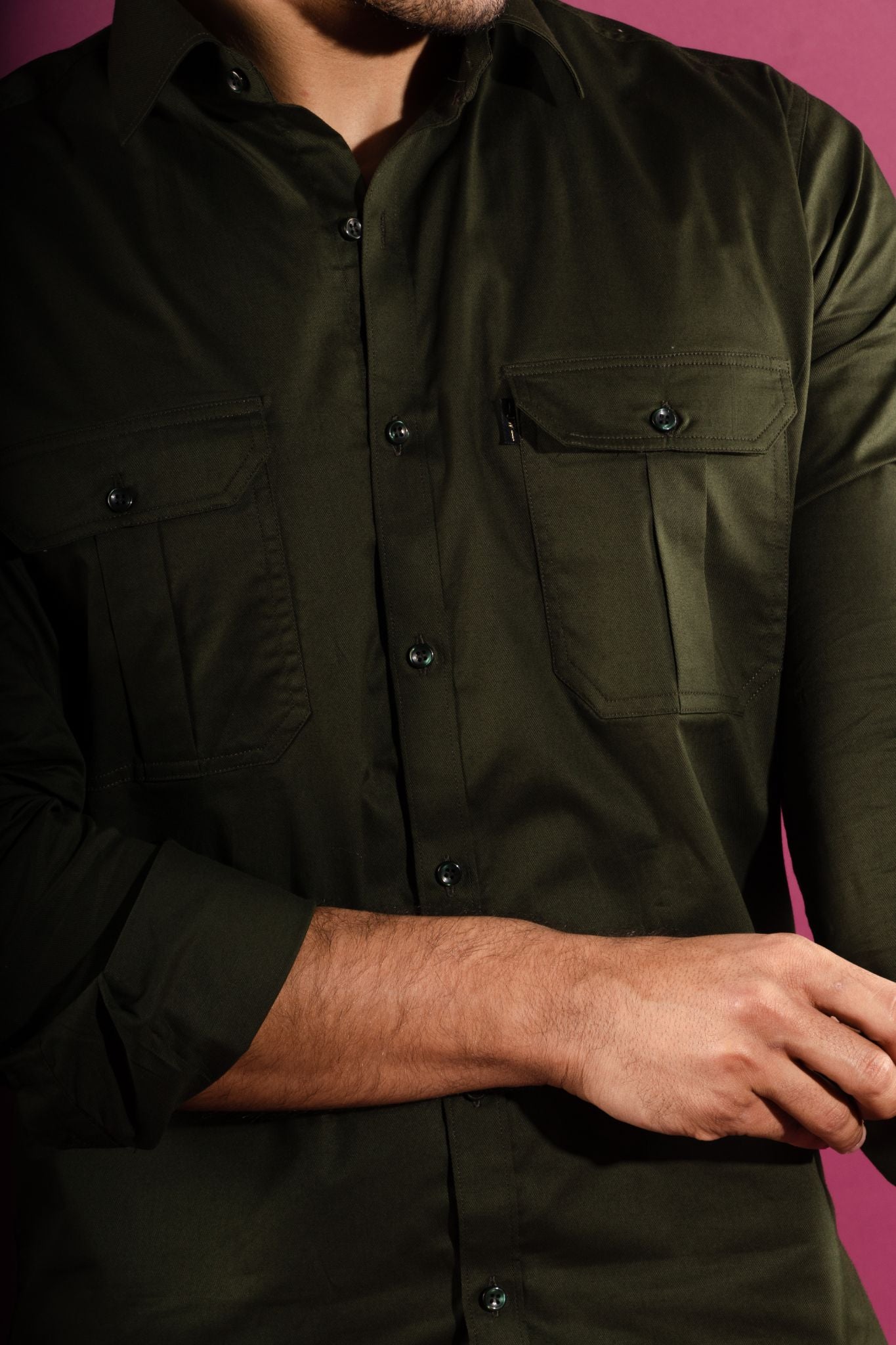 Mystical Green - Double-Pocket Slim-Fit Shirt - John Watson