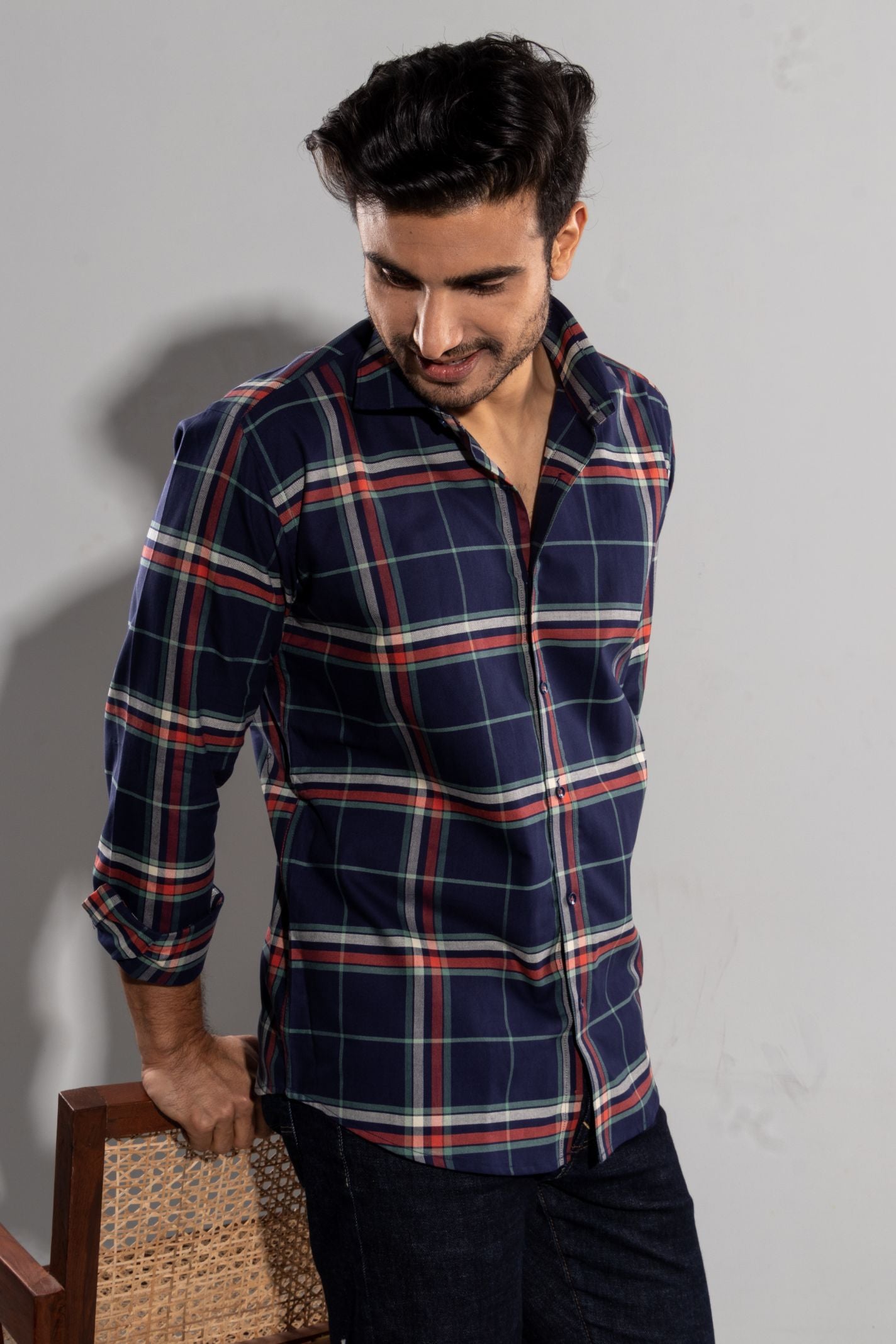 Palmer - Oxford Slim Fit Checkered Shirt - John Watson