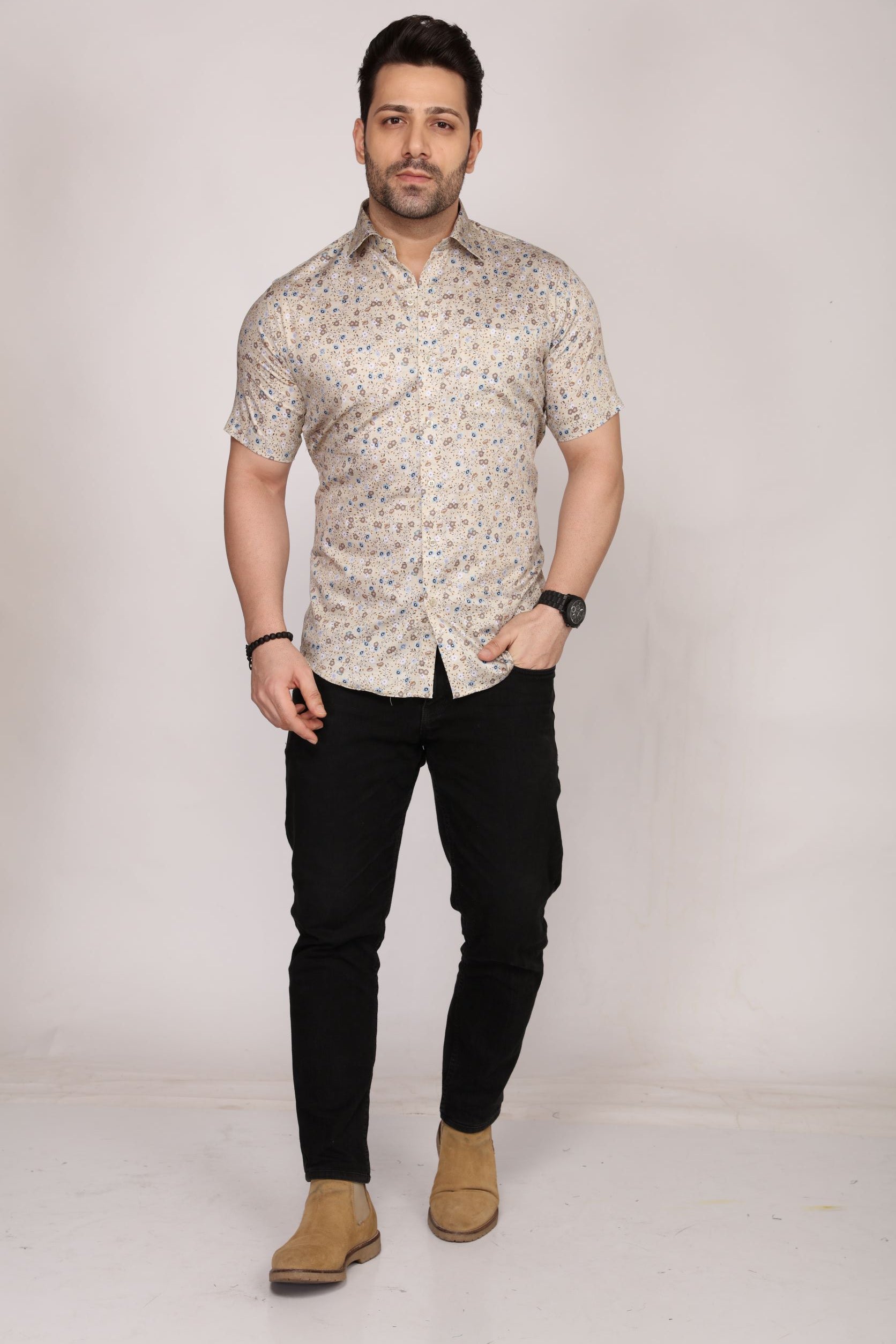 Pentle - Printed half sleeve shirt - John Watson