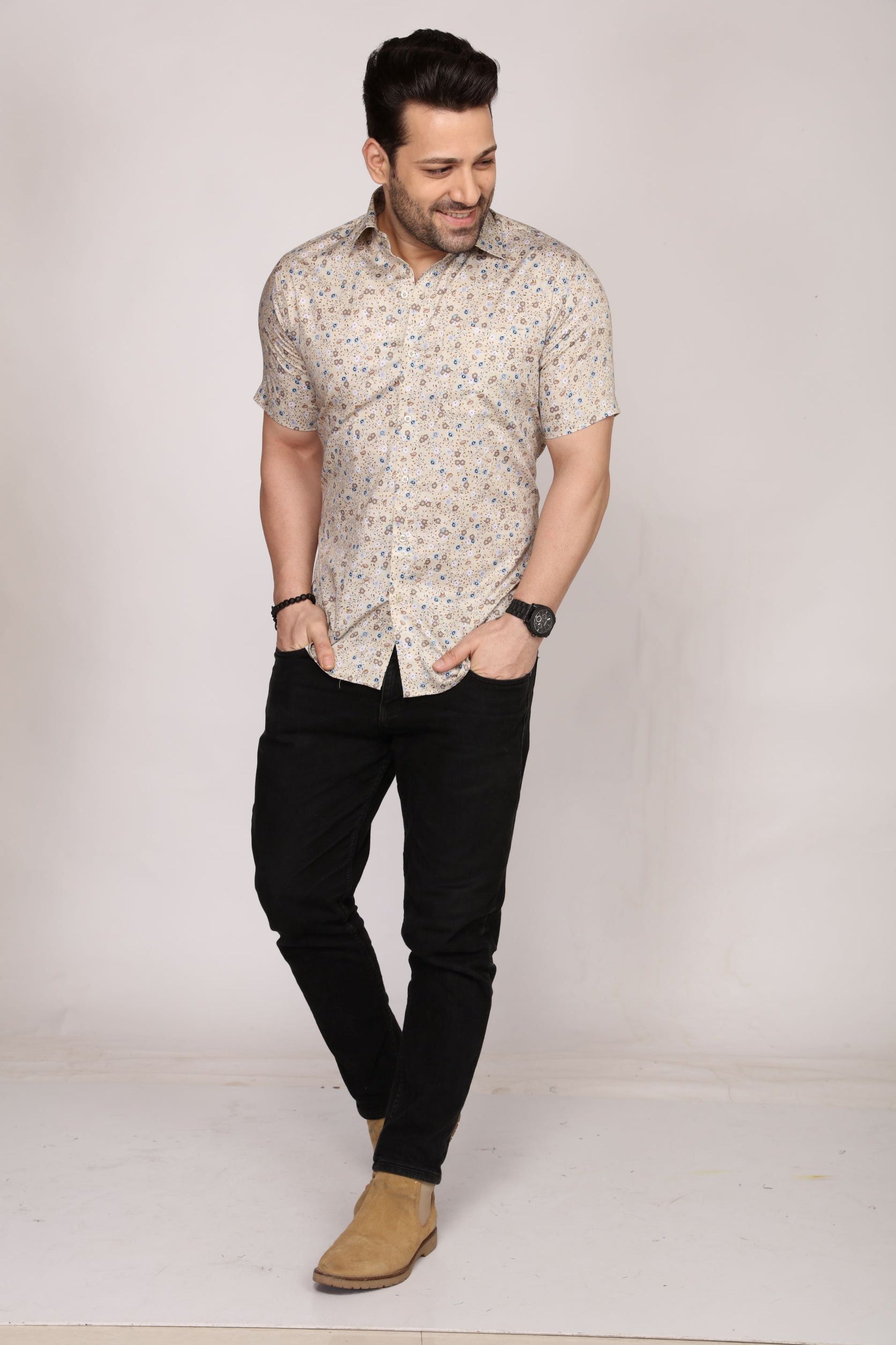 Pentle - Printed half sleeve shirt - John Watson