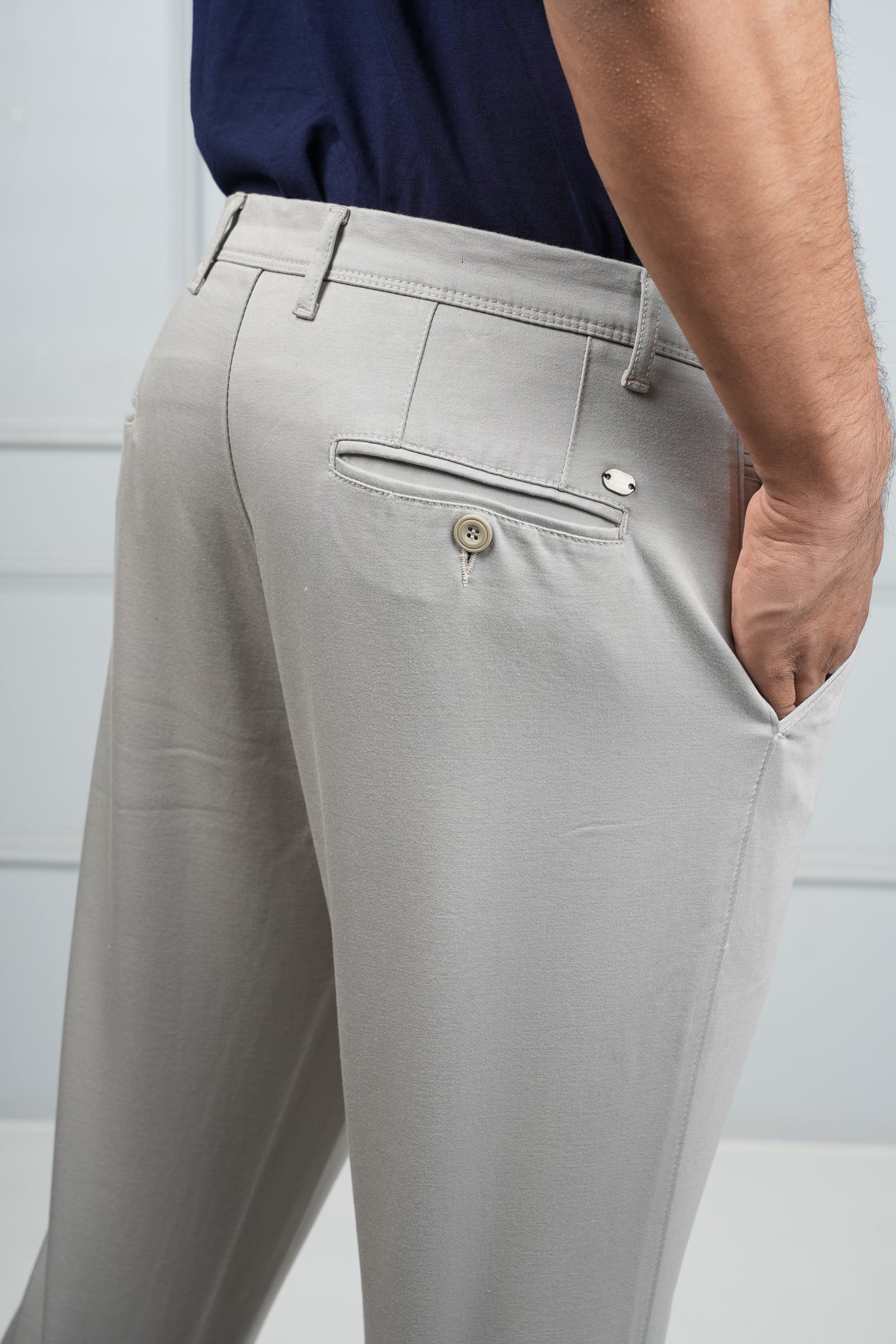 Chinos - Cotton Pants - Silver