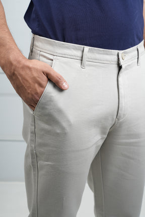 Chinos - Cotton Pants - Silver