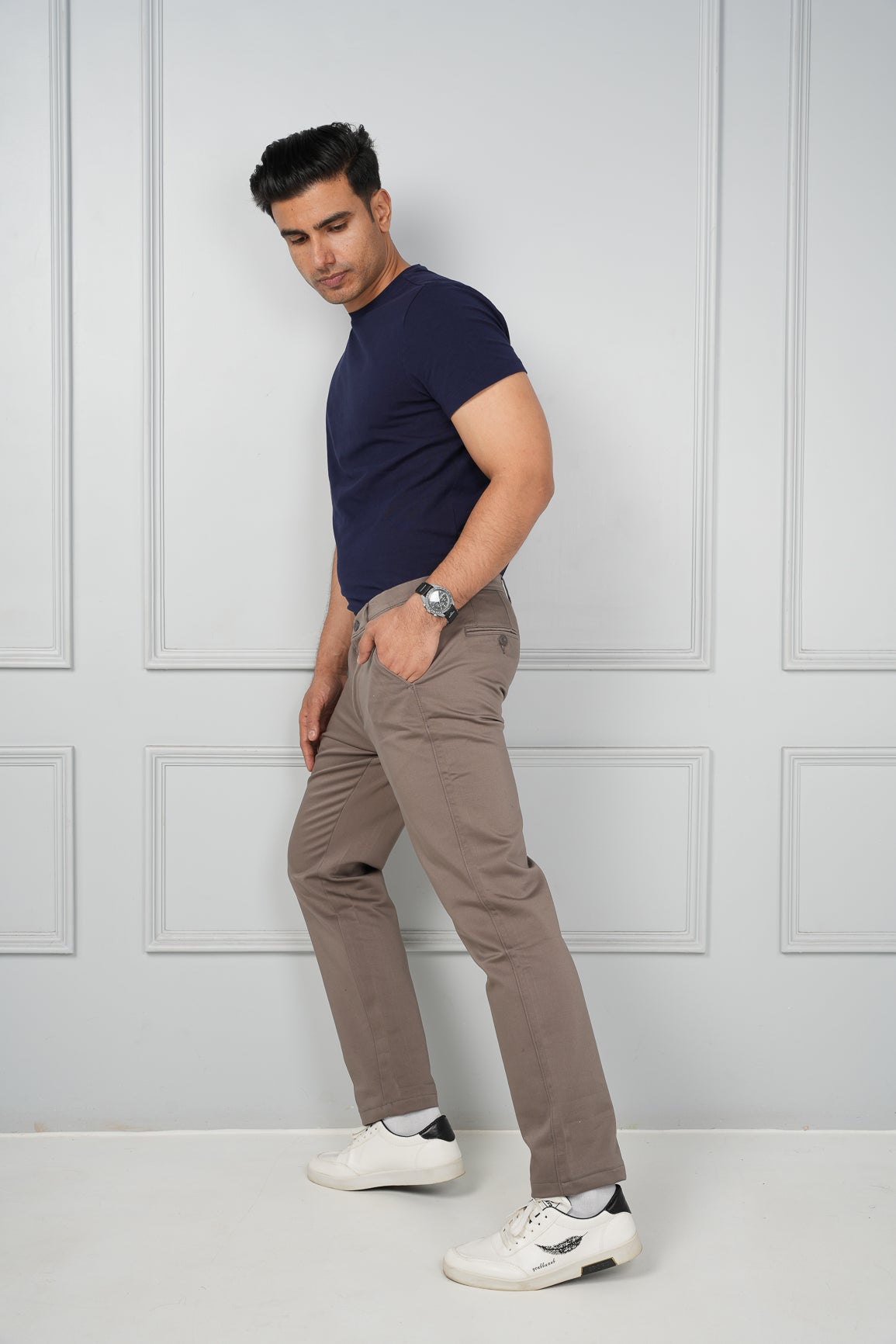 Chinos - Cotton Pants - Grey