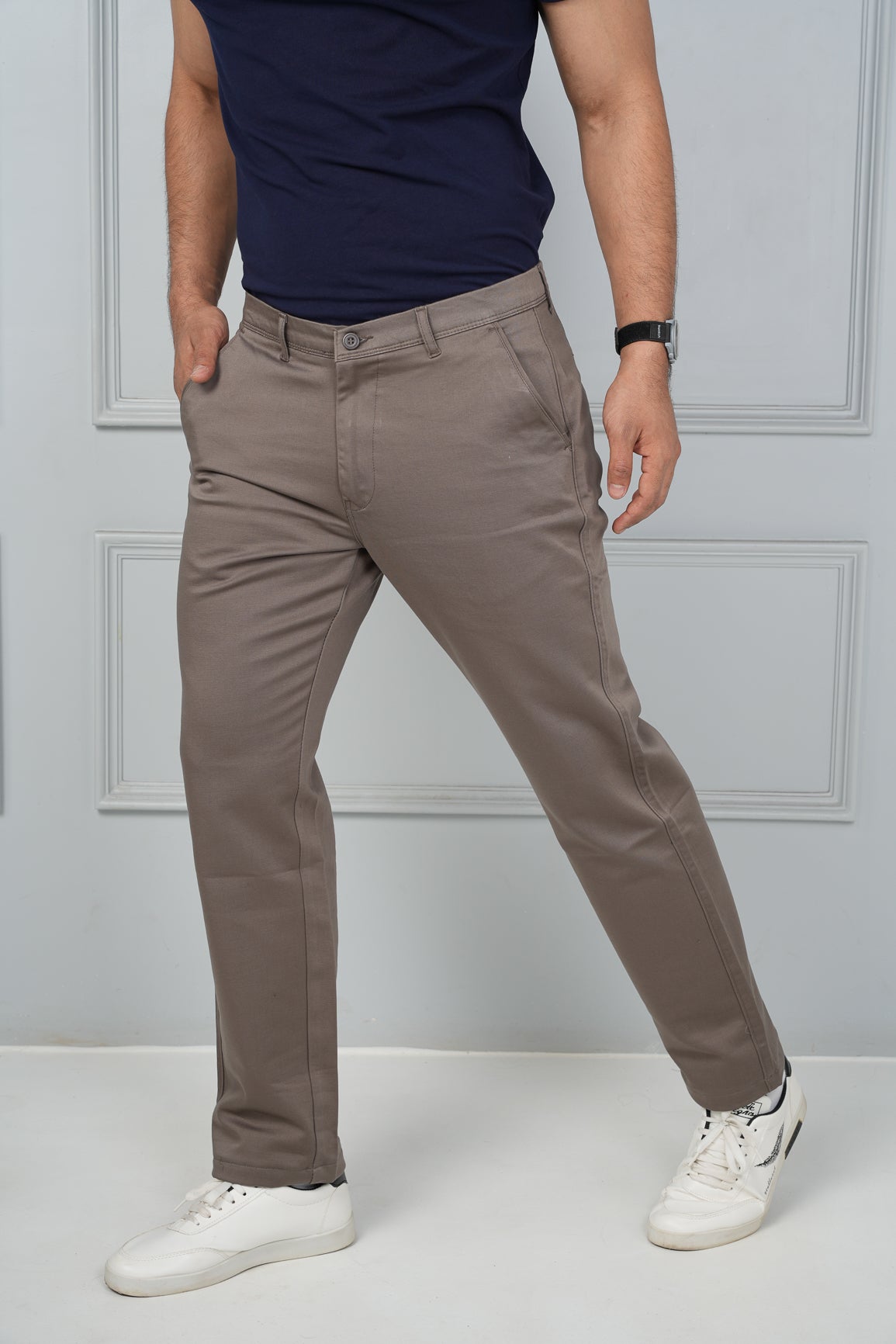 Chinos - Cotton Pants - Grey