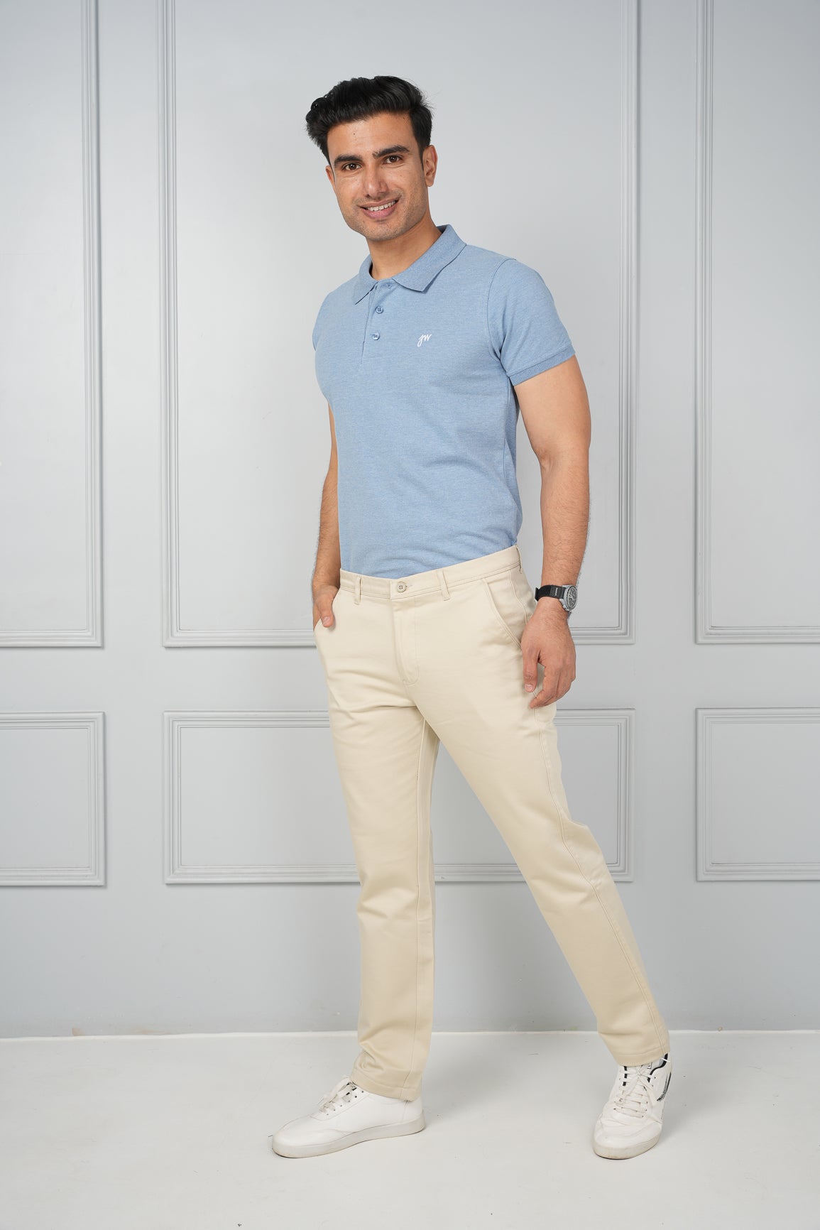 Chinos - Cotton Pants - Beige