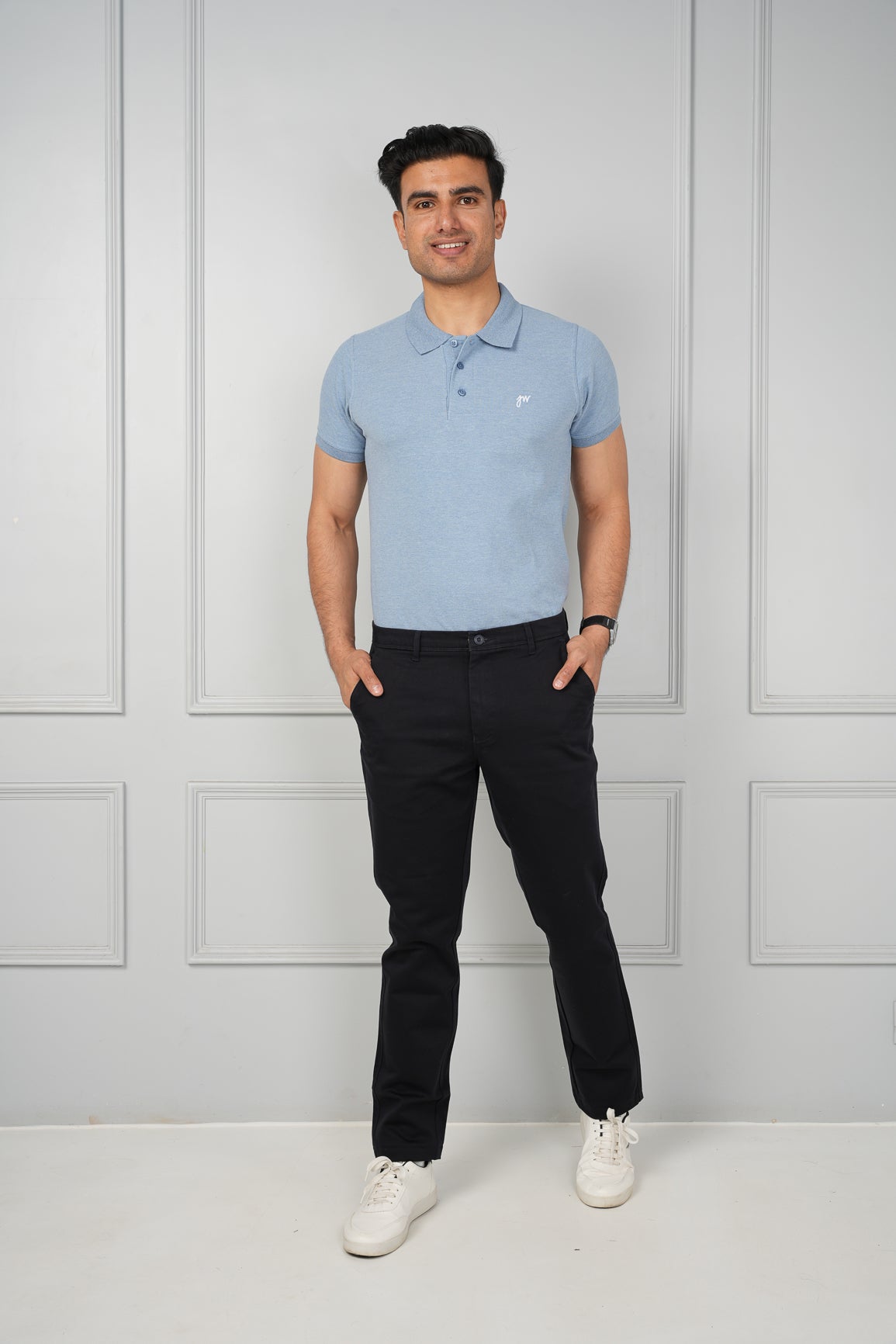 Chinos - Cotton Pants - Navy