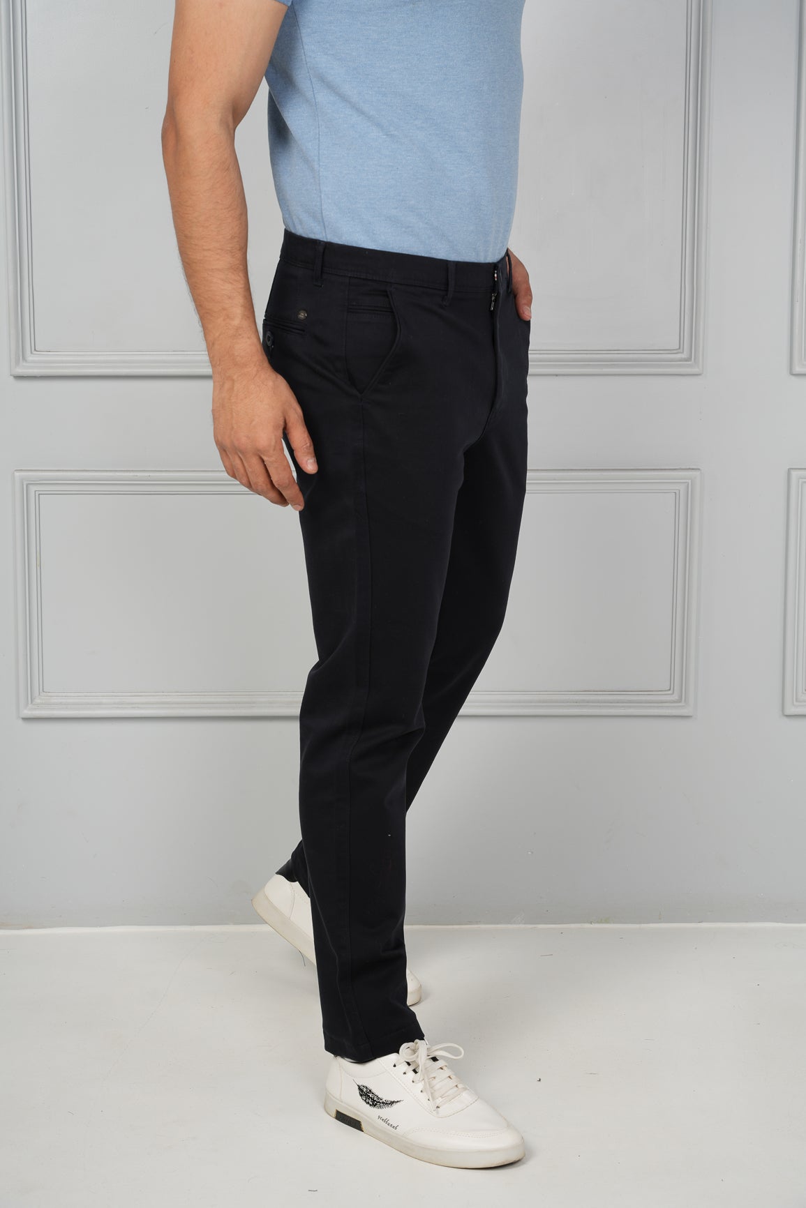 Chinos - Cotton Pants - Navy