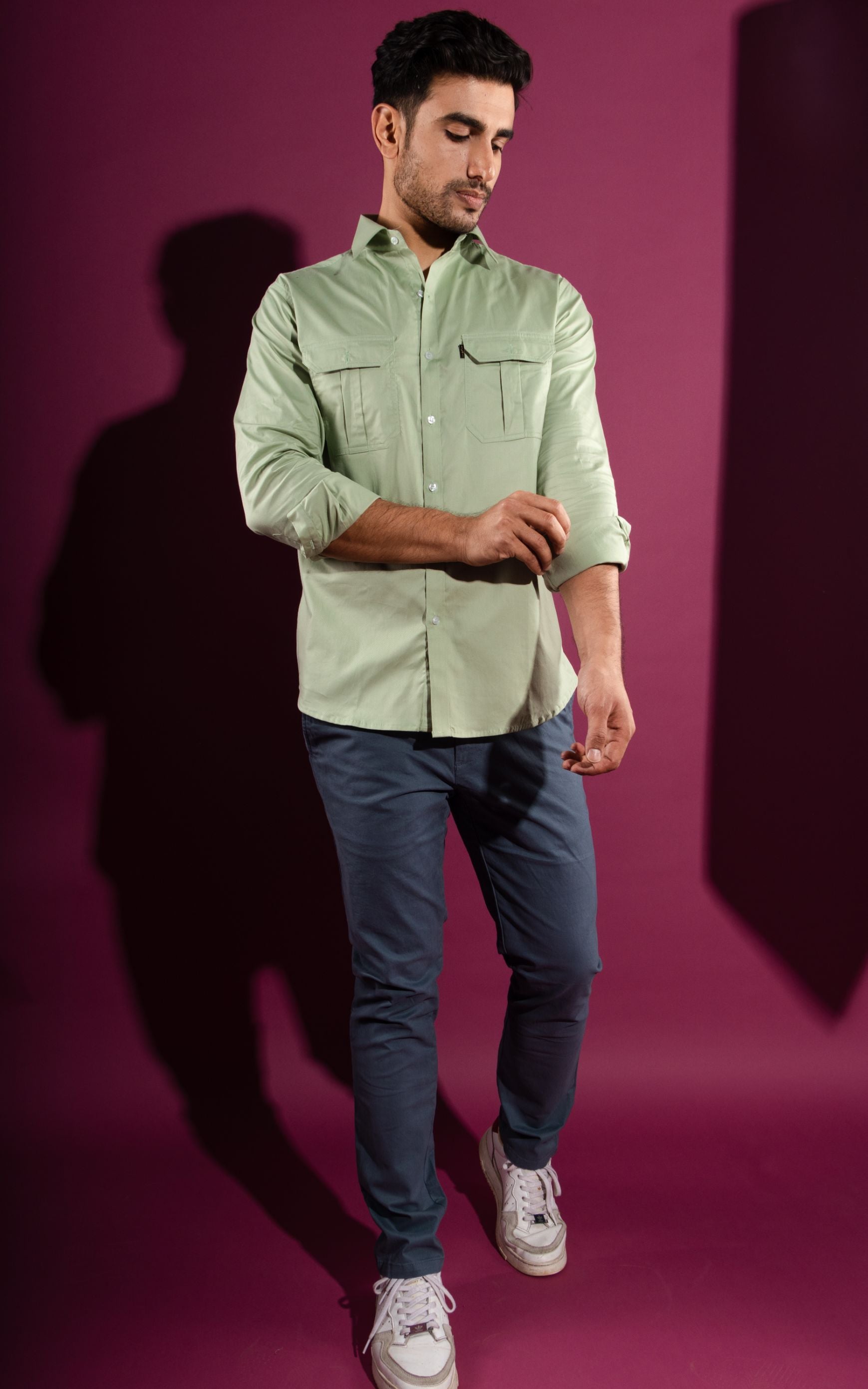 Turkish Green - Double-Pocket Slim-Fit Shirt - John Watson