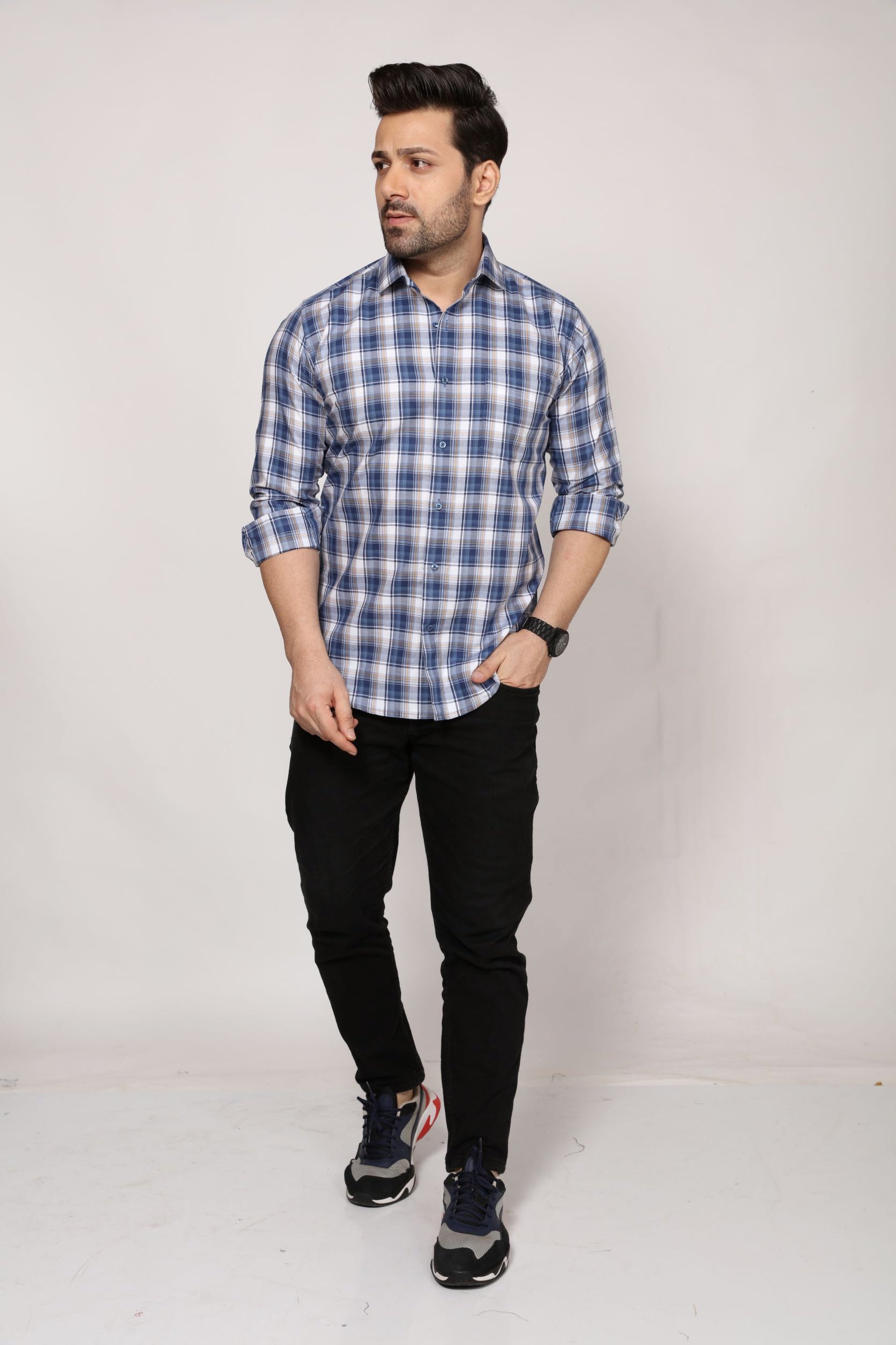 York - Checkered Slim Fit shirt - John Watson