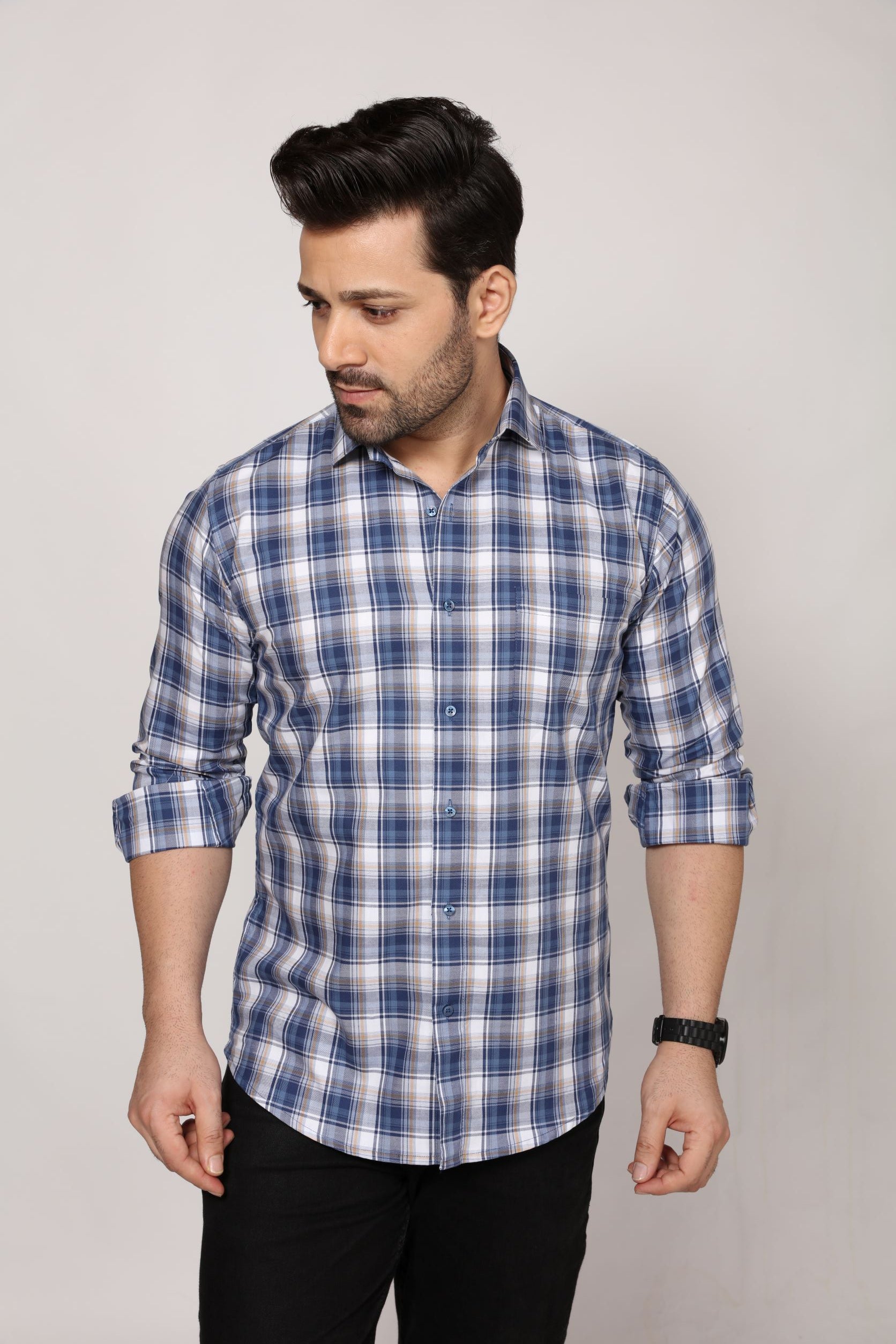 York - Checkered Slim Fit shirt - John Watson