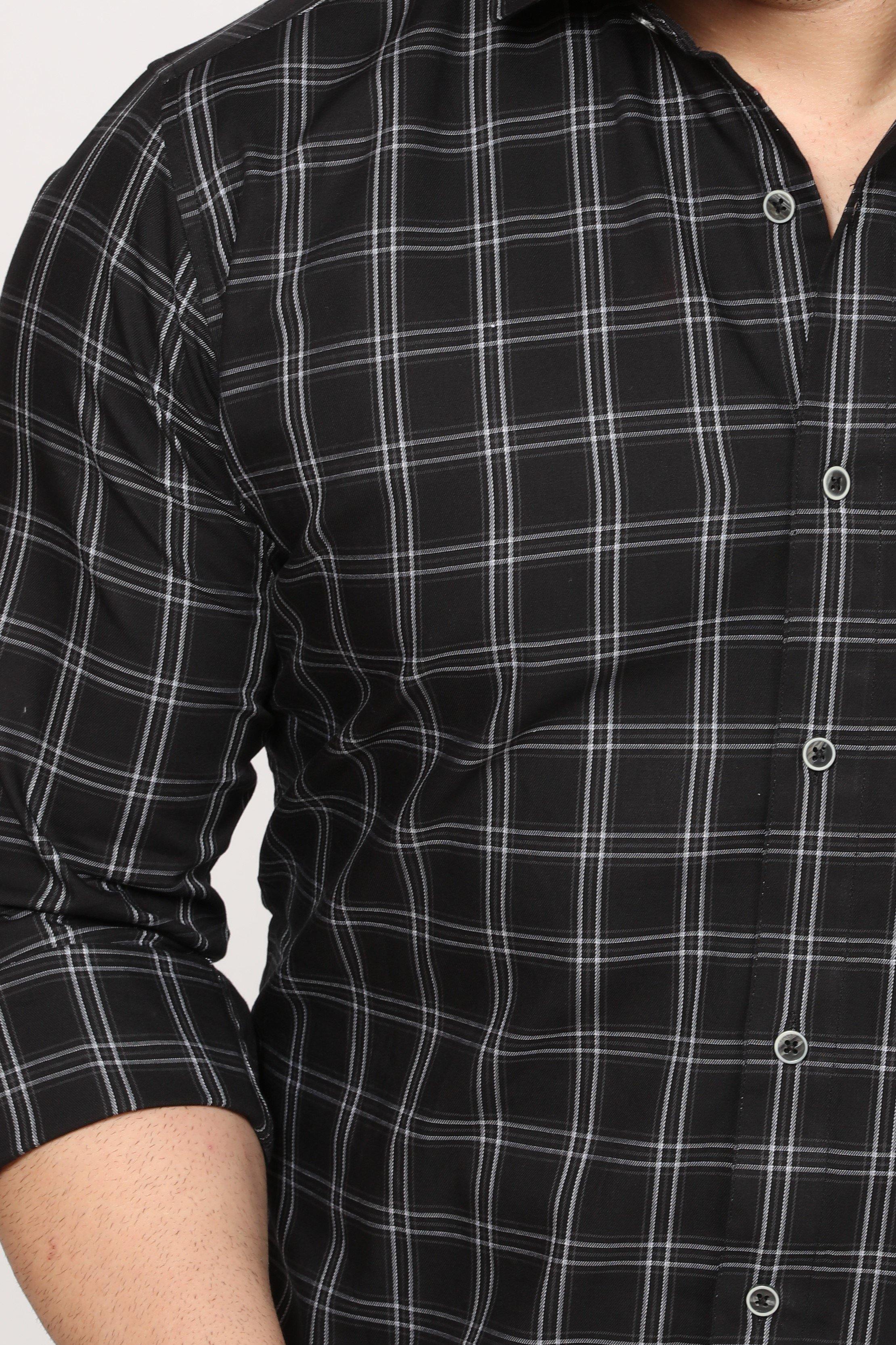 Bath - Checkered Slim fit Shirt- black - John Watson