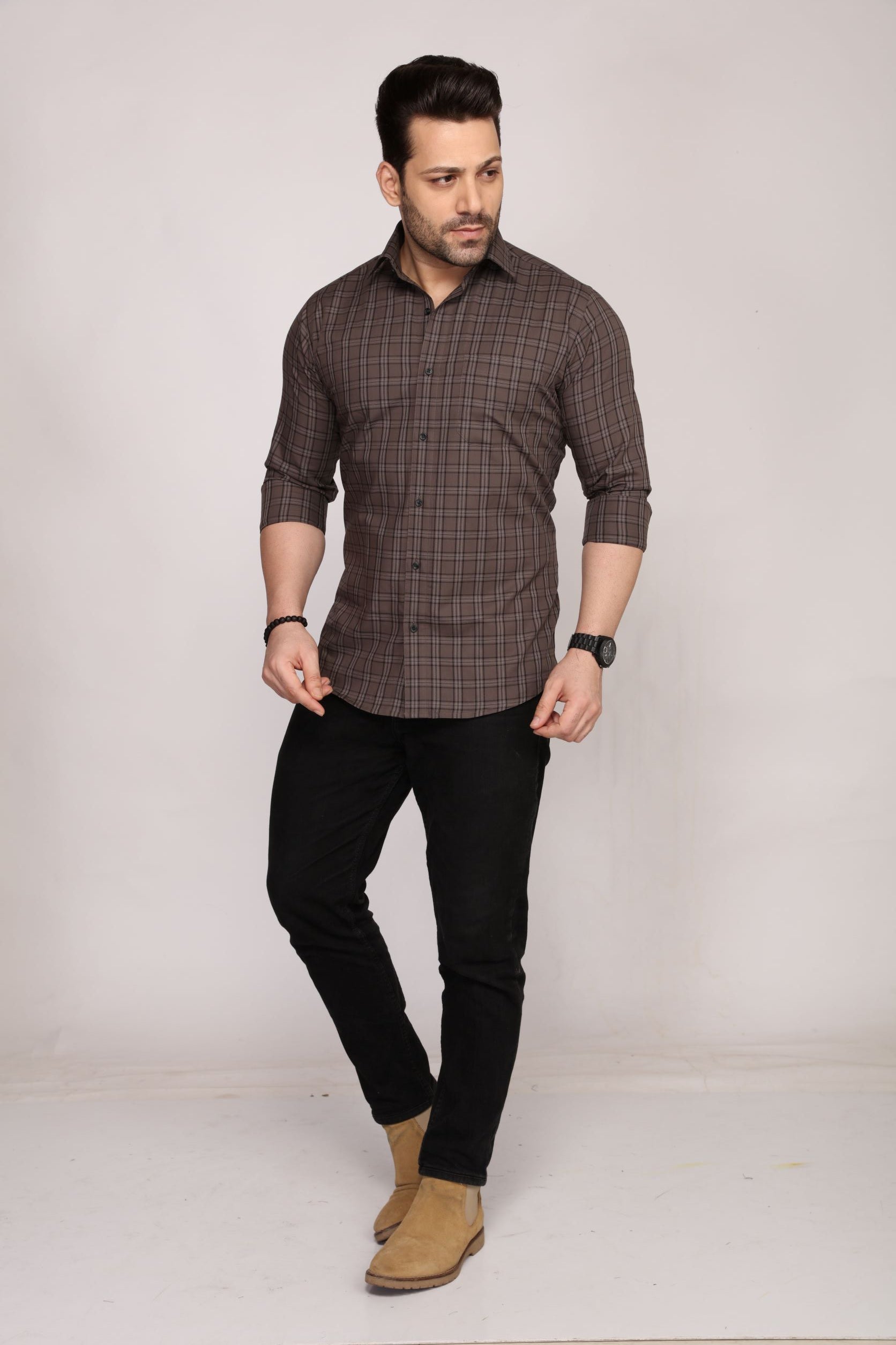 Derry - Checkered slim fit shirt - John Watson