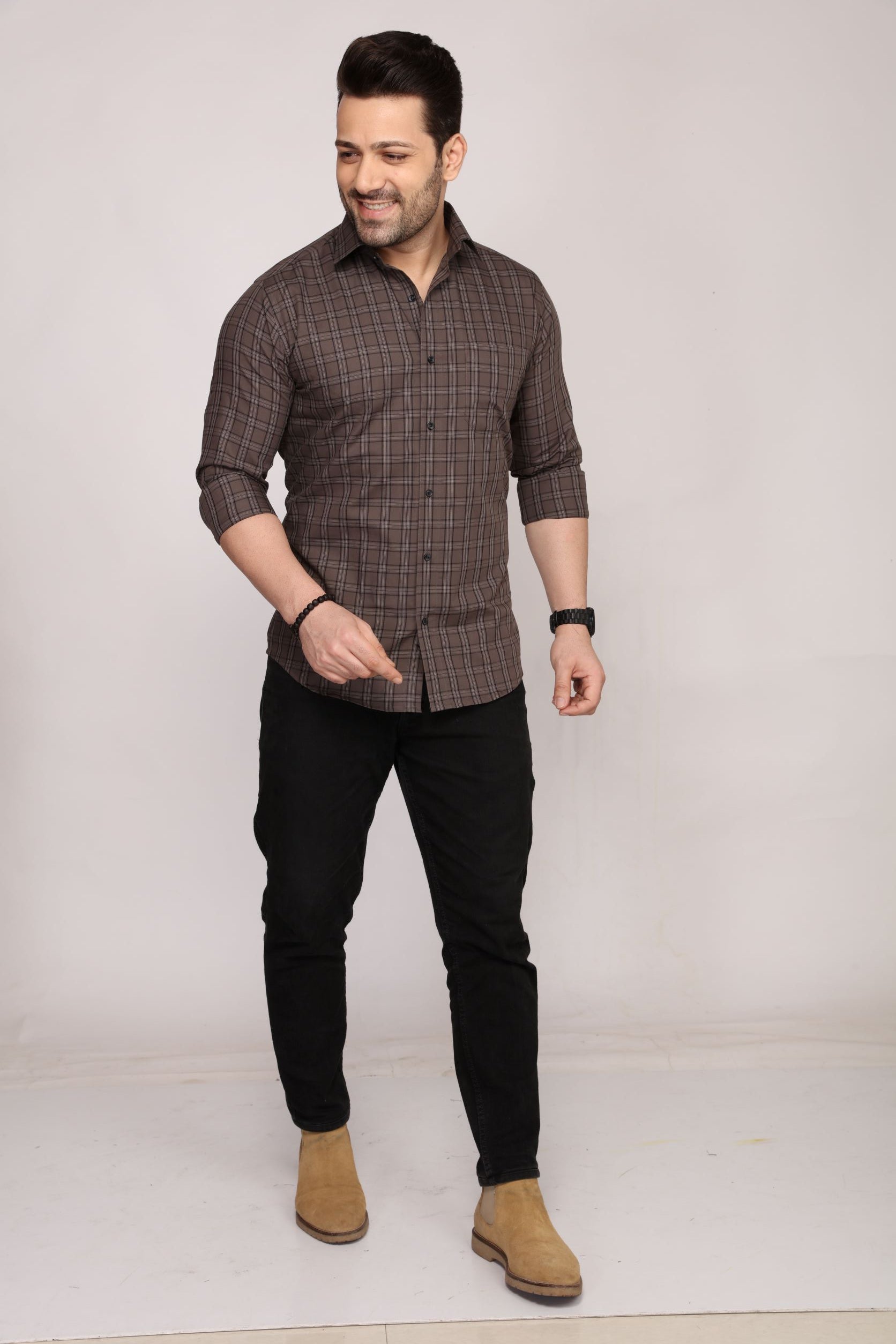 Derry - Checkered slim fit shirt - John Watson