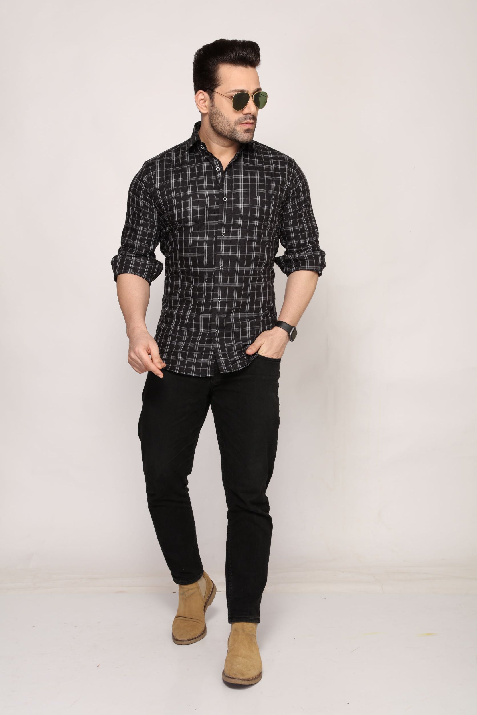 Hereford - Checkered slim fit shirt - John Watson