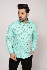 Ibis - Printed Twill Shirt - Mint Green - John Watson