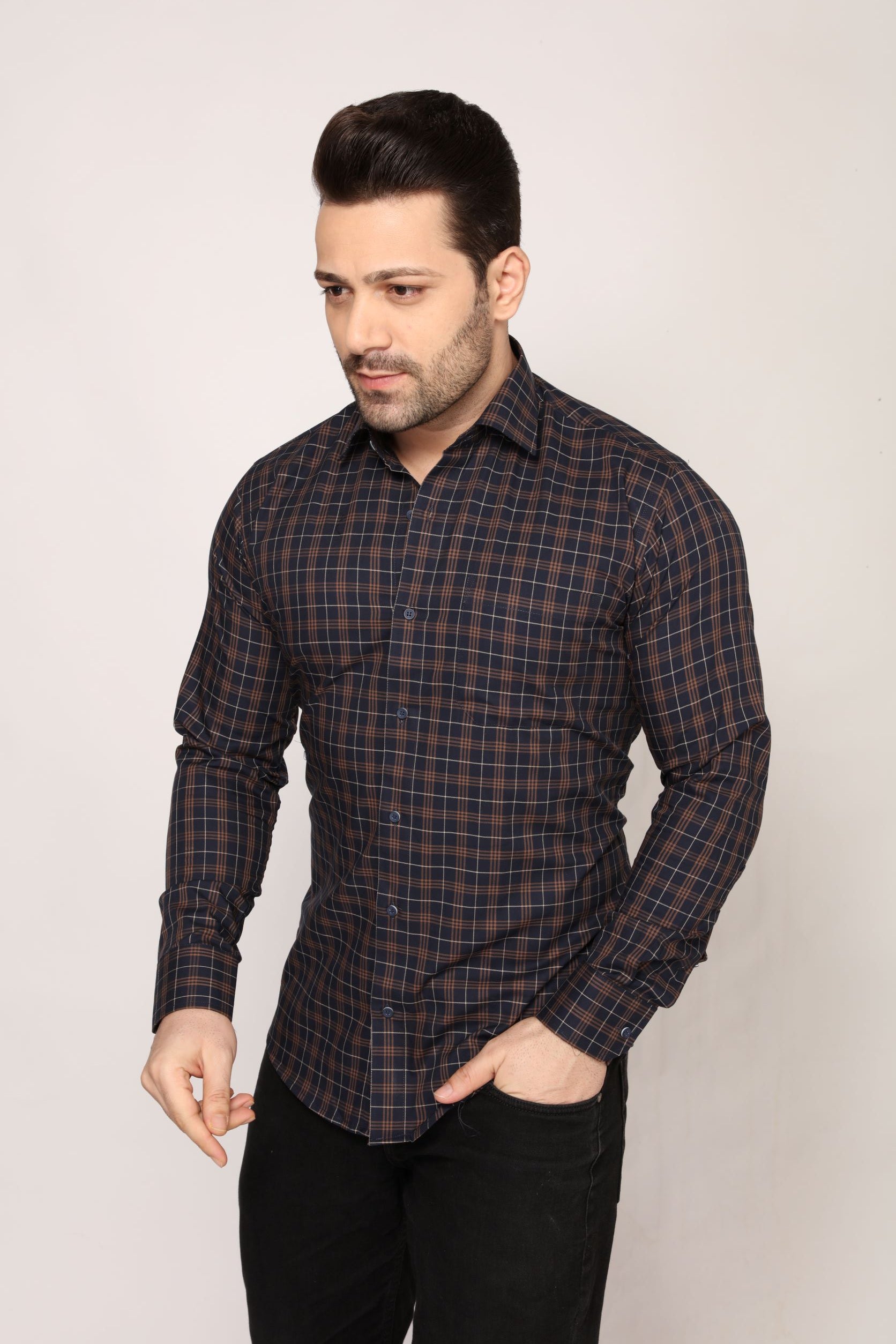 Kingston - Checkered slim fit shirt - John Watson