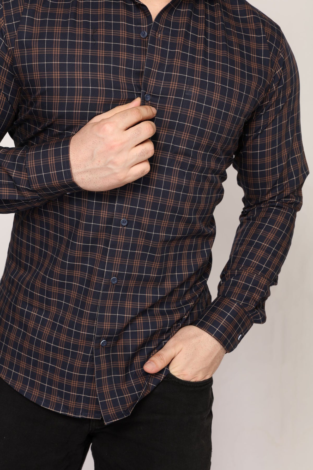 Kingston - Checkered slim fit shirt - John Watson