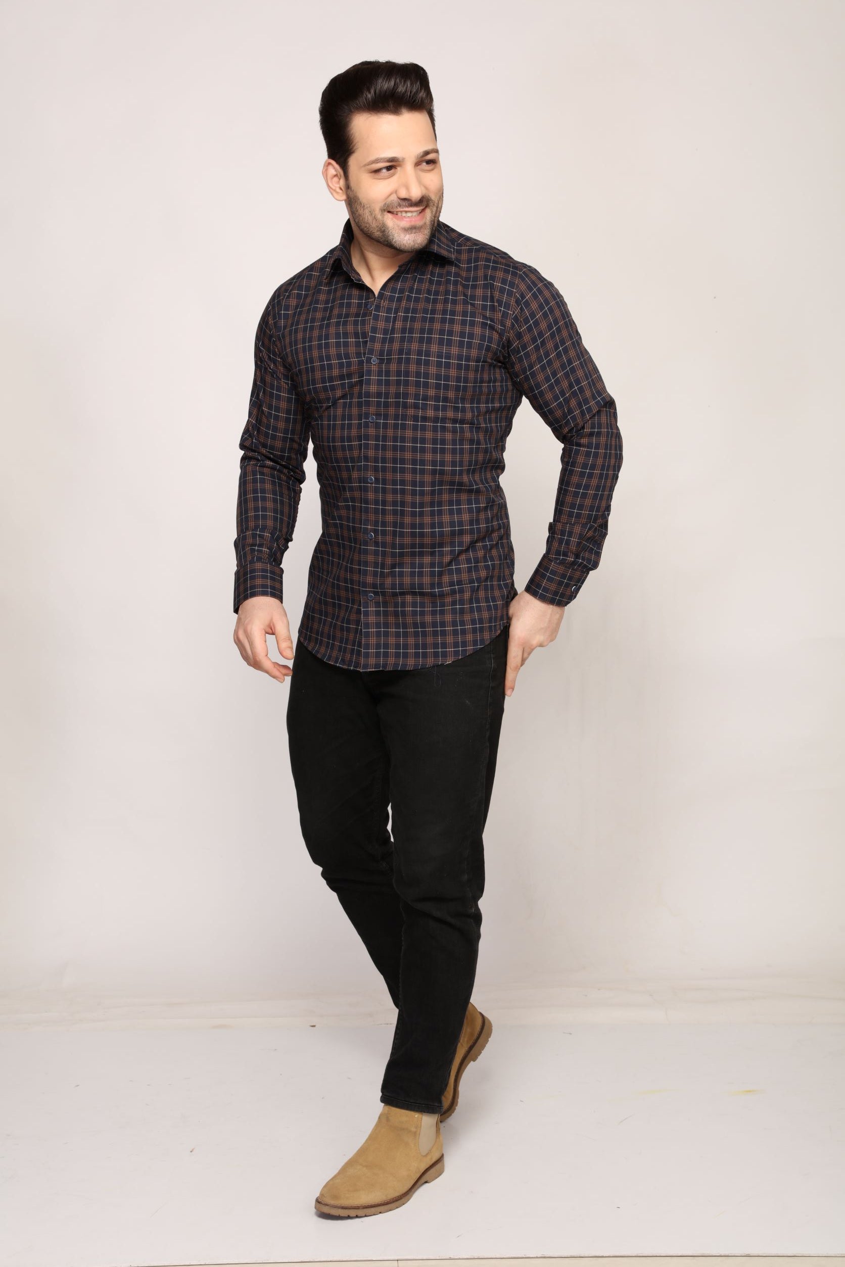 Kingston - Checkered slim fit shirt - John Watson